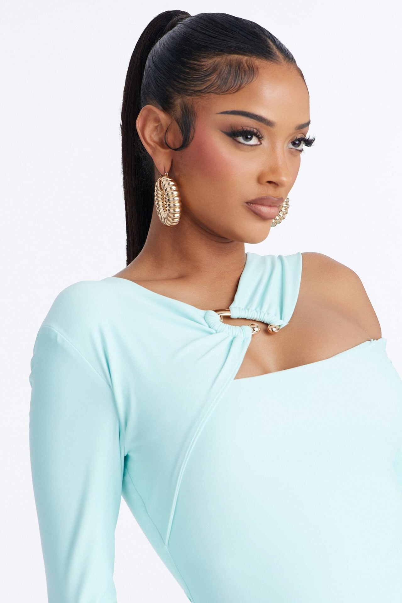 Roxy Form Double Lined Long Sleeve Mini Dress - Mint image 3