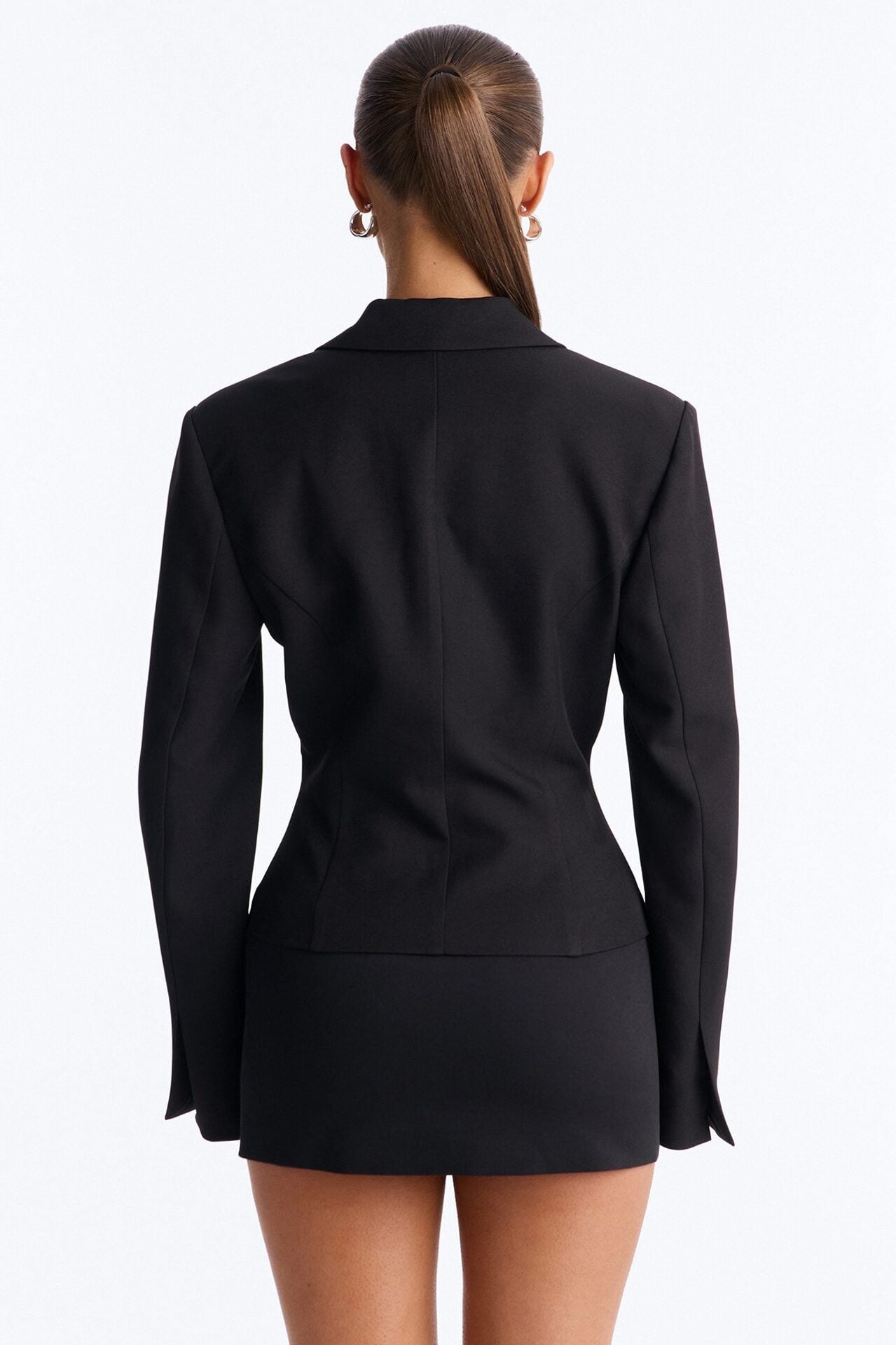 Where's Your Waist Corset Fitted Blazer - Black image 4