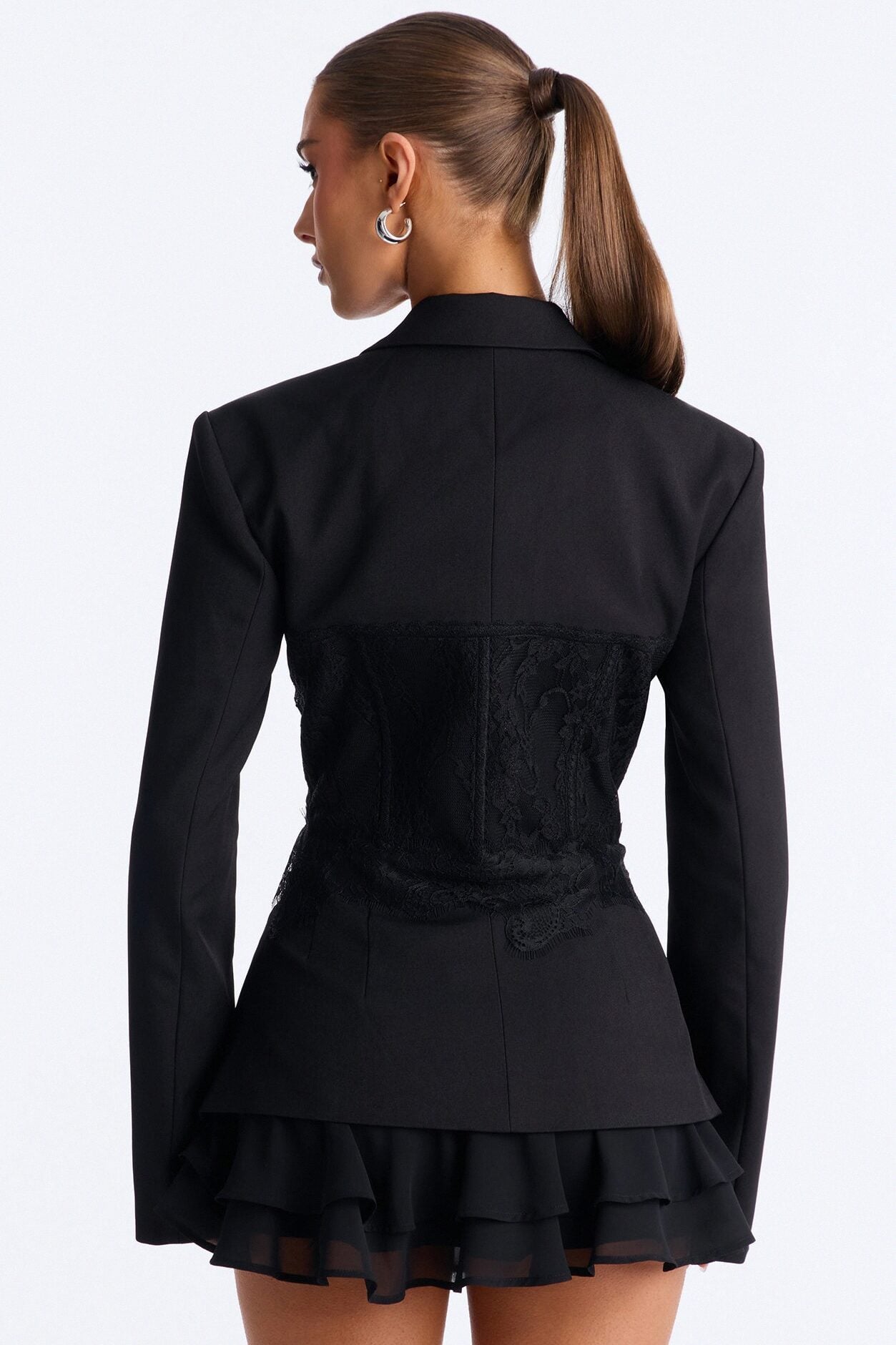Deep Secrets Lace Corset Blazer - Black image 4