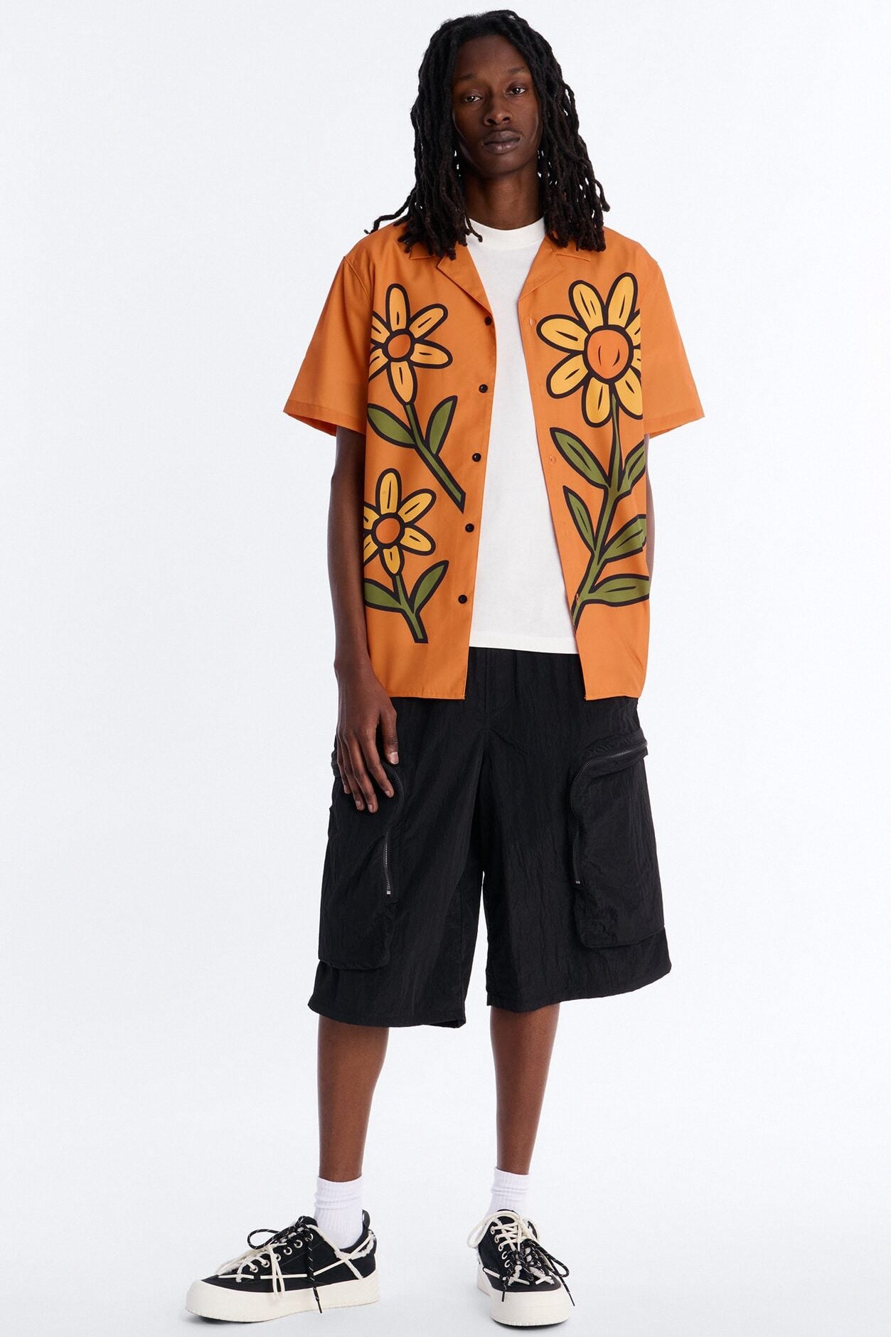 Relaxed Golden Sunshine Petals Button Up Shirt - Orange image 2