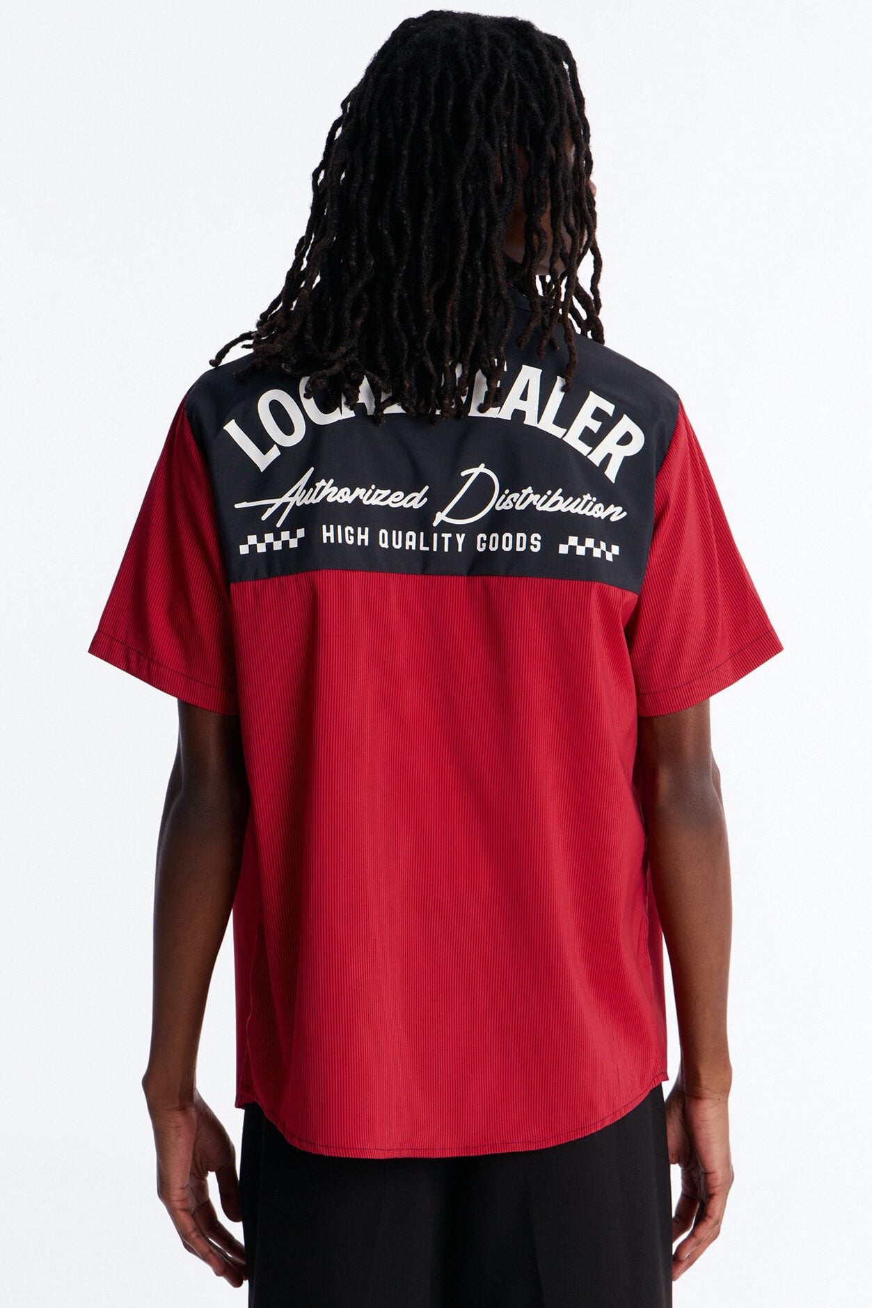 Local Dealer Striped Button Up Shirt - Red image 4