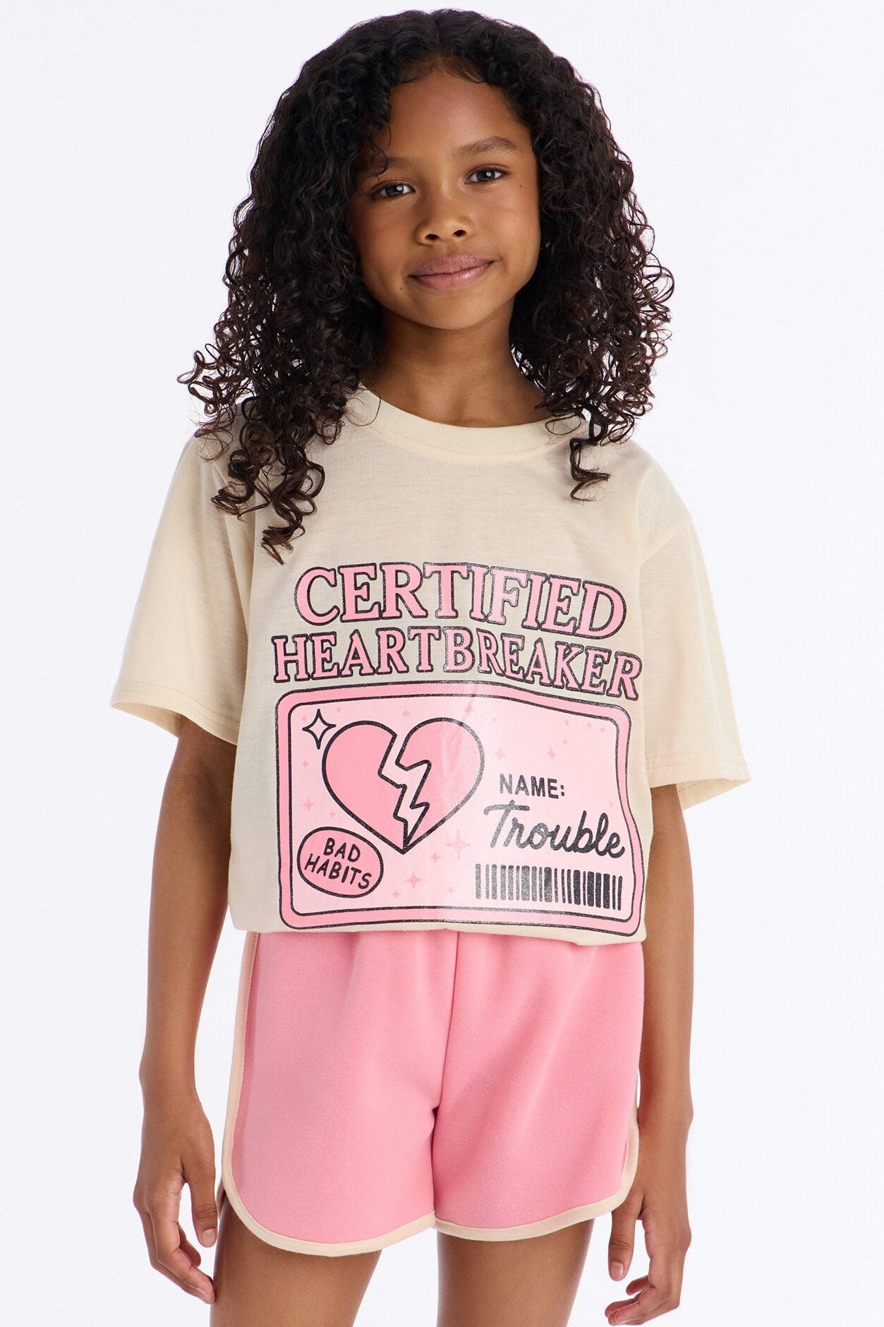 Mini Certified Heartbreaker Short Set - Sand/combo image 2