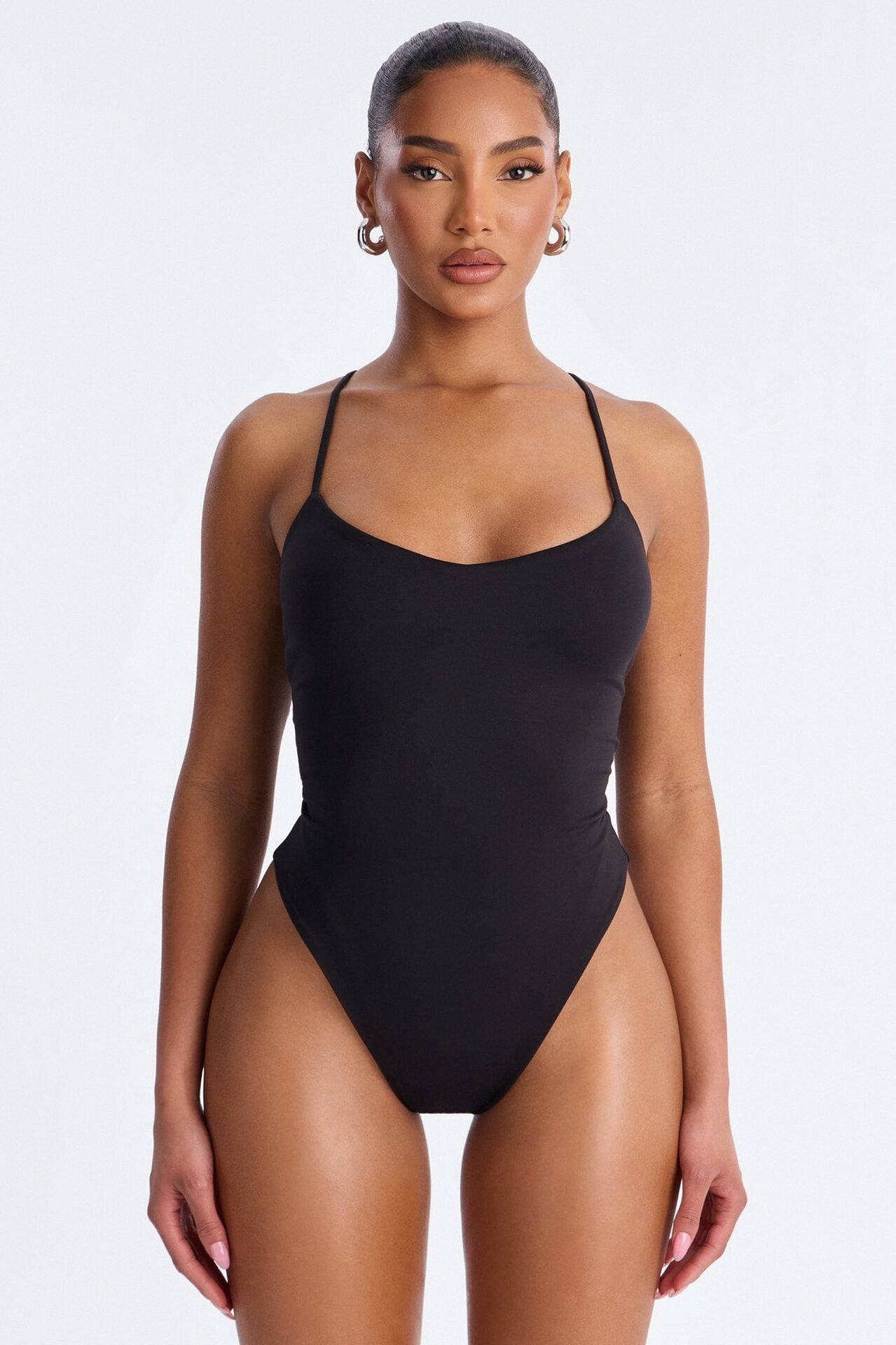 Bianca Matte Form Double Lined Low Rise Capri Set - Black image 3