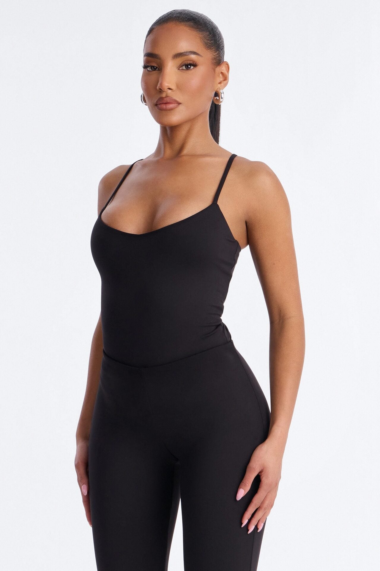 Bianca Matte Form Double Lined Low Rise Capri Set - Black image 2