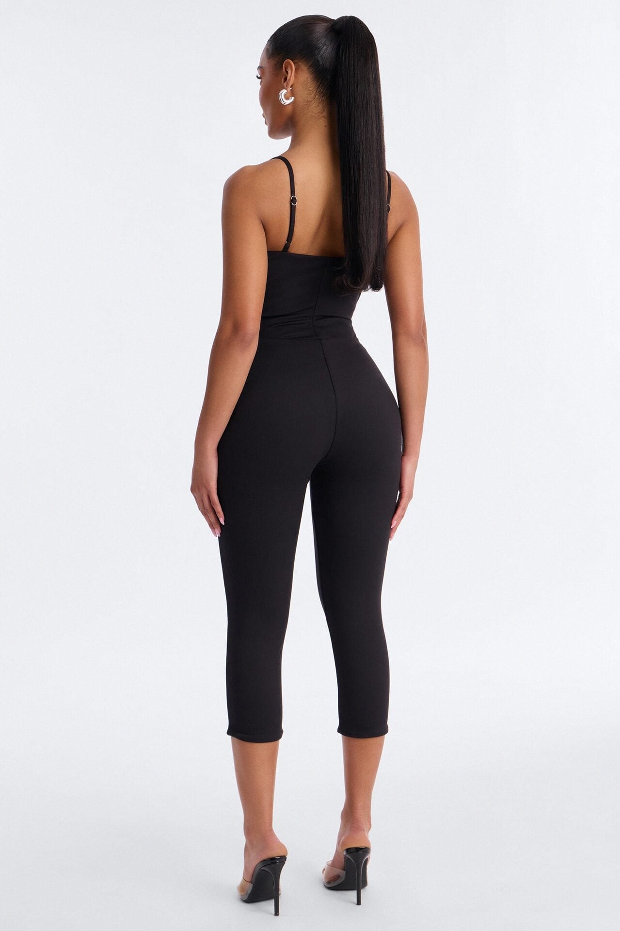 Bianca Matte Form Double Lined Low Rise Capri Set - Black image 5