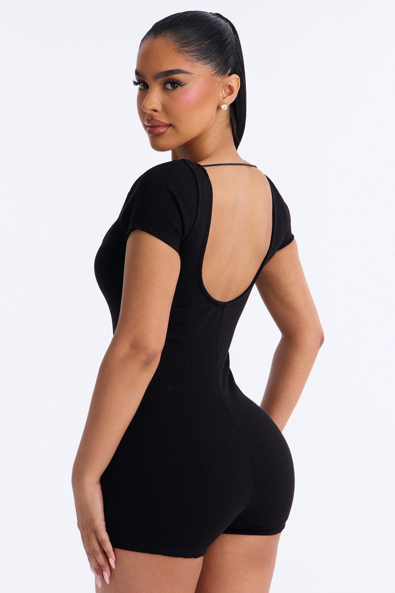 Clarissa Snatched Romper - Black image 4