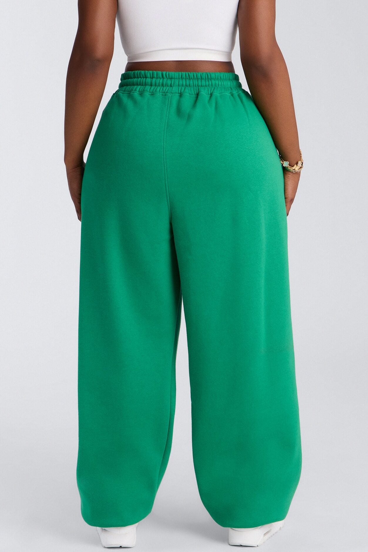 Mia Pleated Fleece Jogger Pants - Green image 7