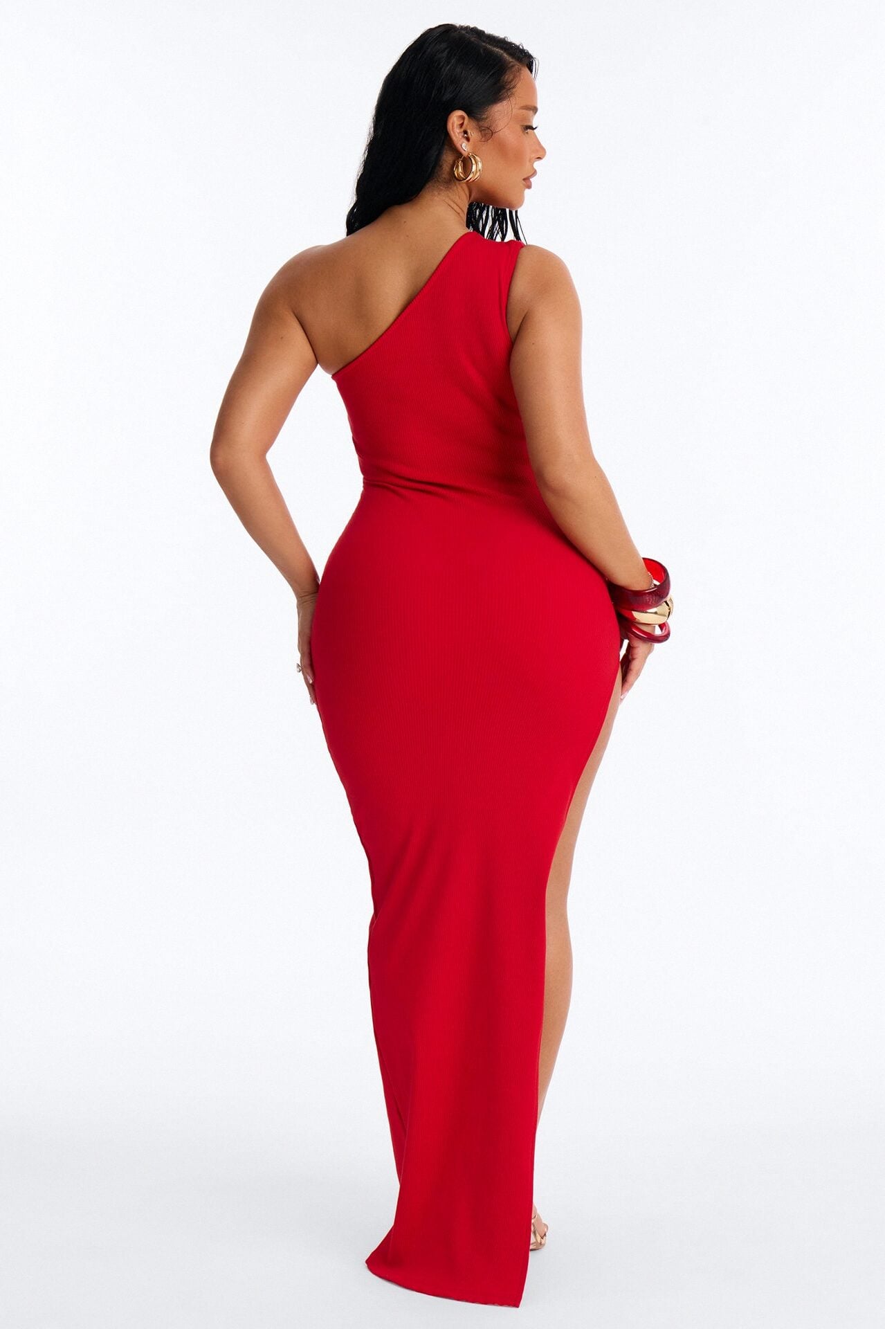 Scarlett Snatched High Slit Maxi Dress - Red image 4