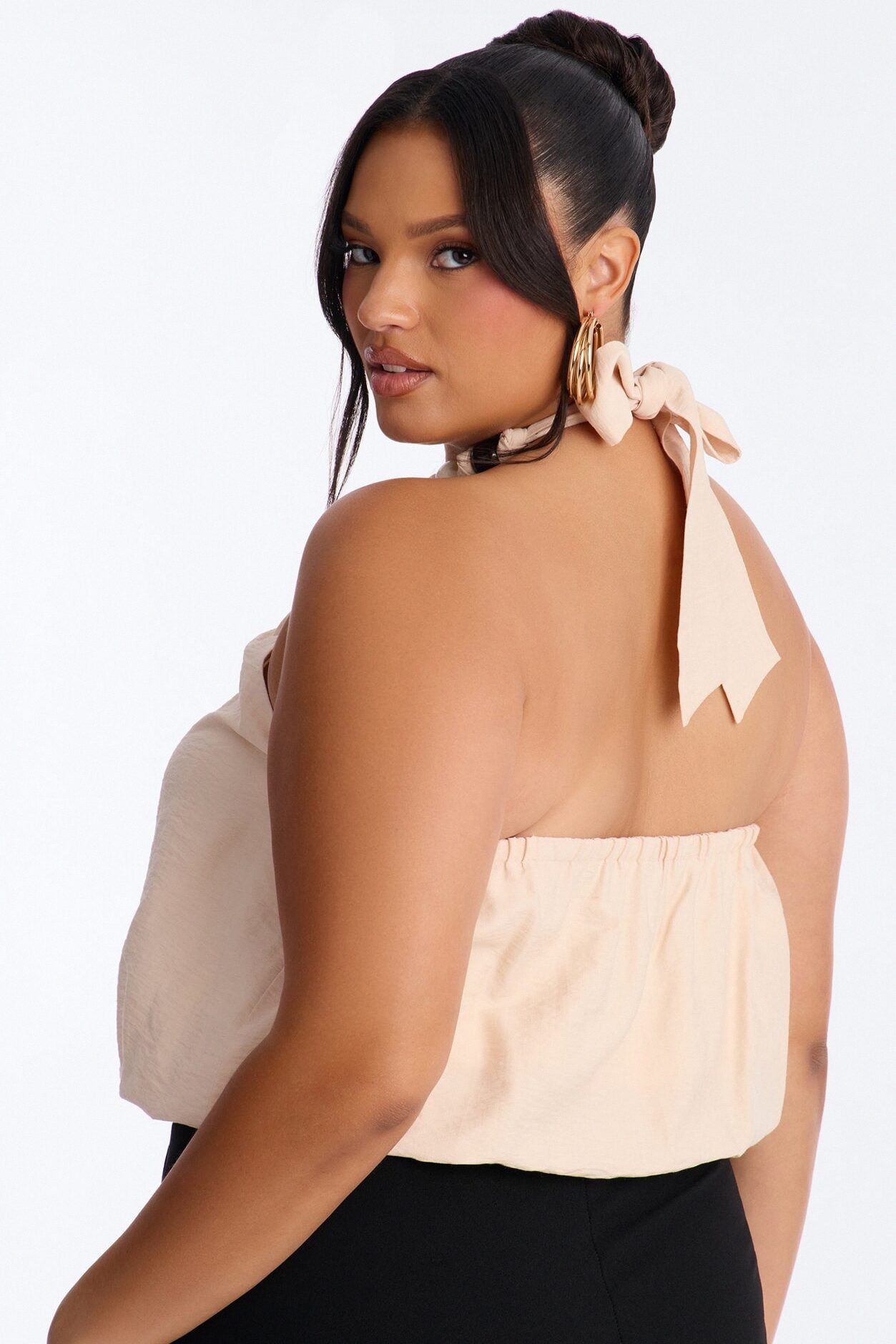 Beach Breeze Beaded Linen Halter Top - Ivory image 8