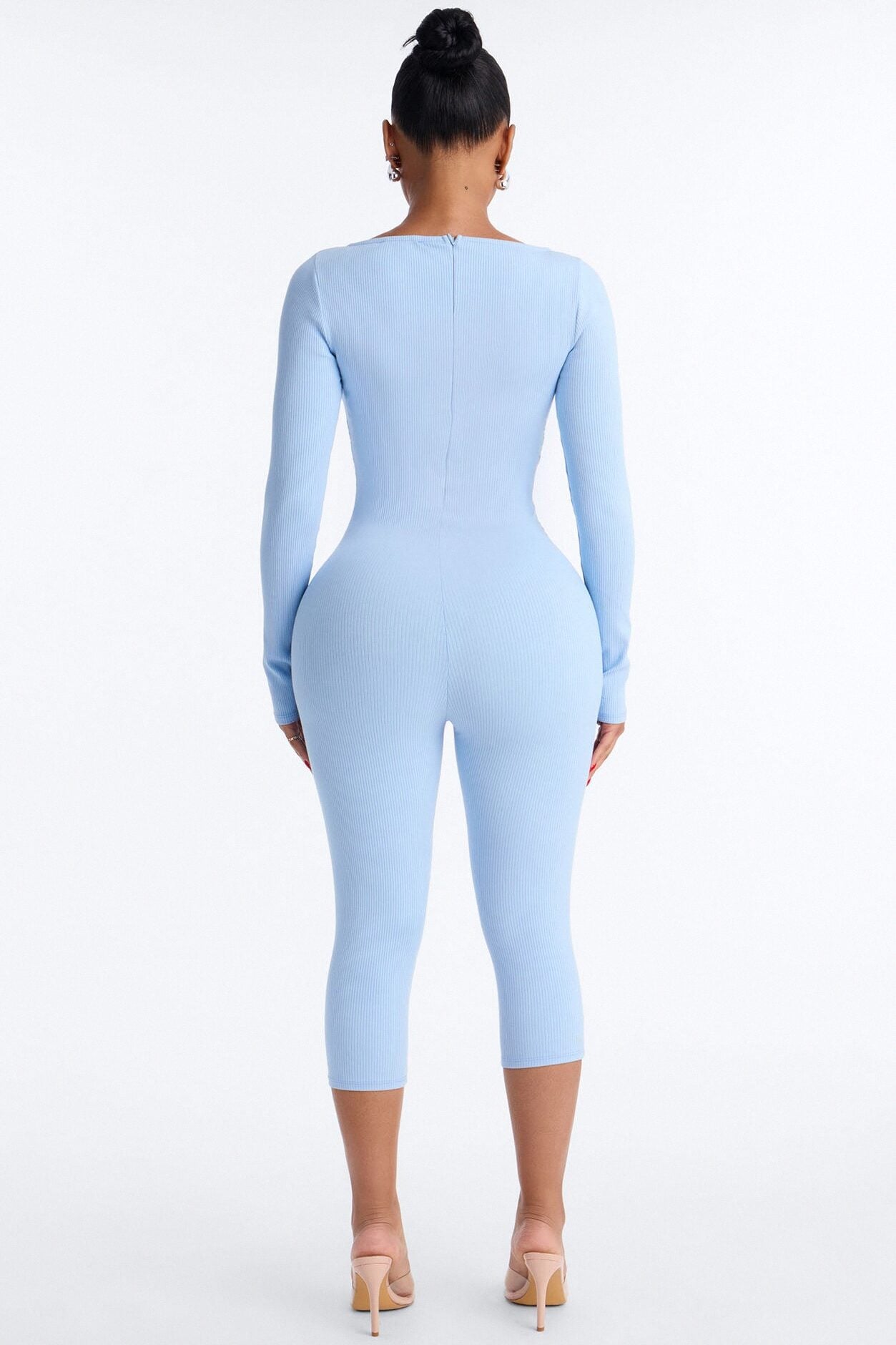Scarlett Snatched Capri Jumpsuit - Light Blue image 4