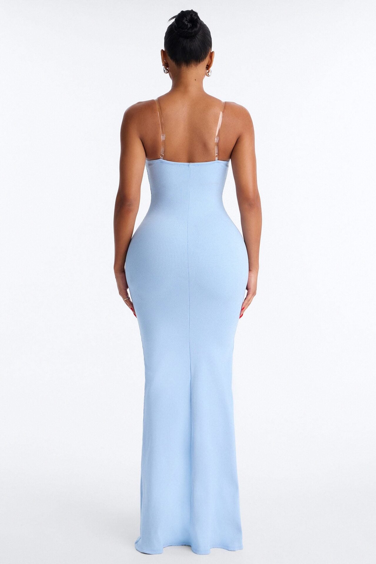 Scarlett Snatched Clear Strap Maxi Dress - Light Blue image 4