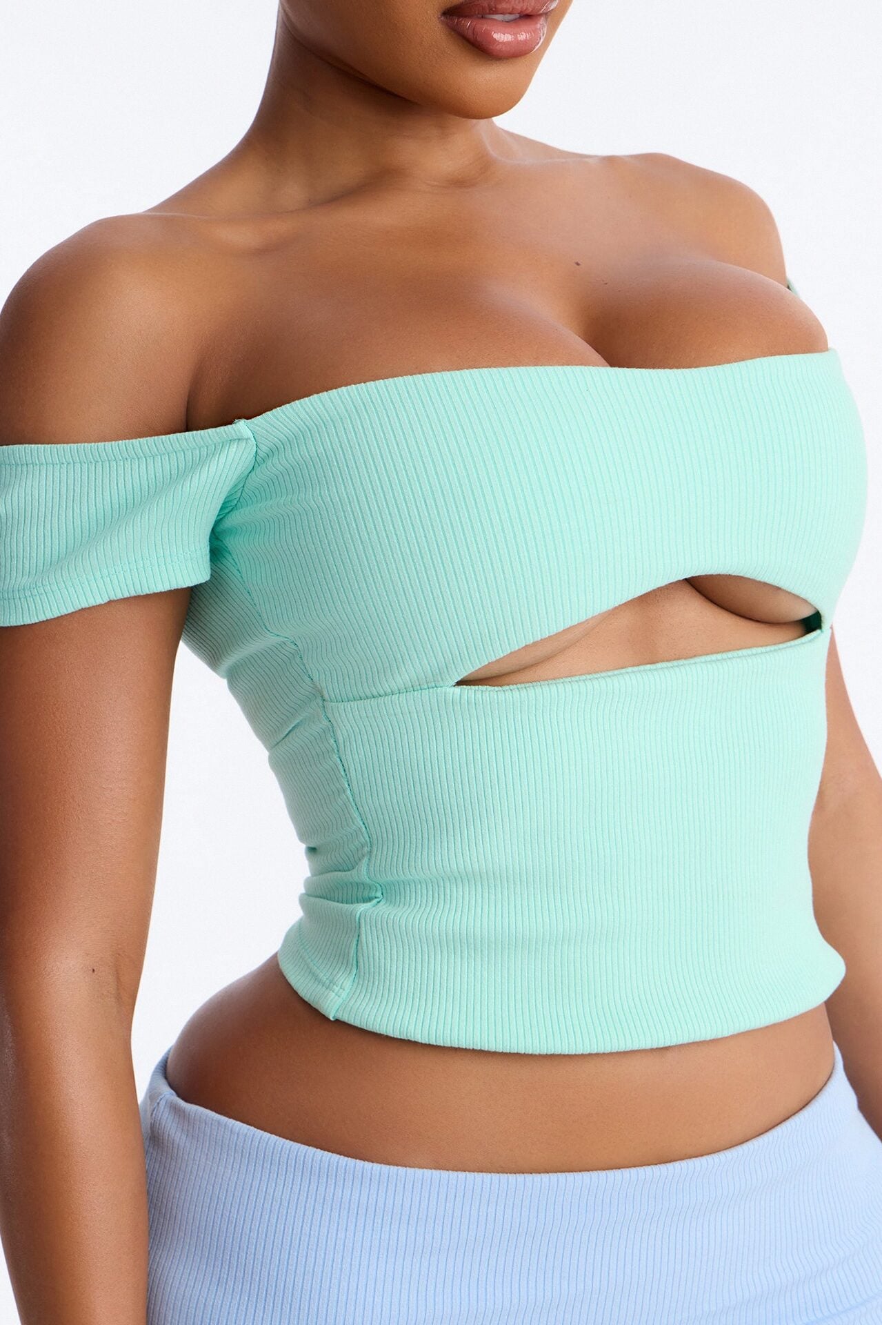 Scarlett Snatched 2 Piece Micro Mini Skort Set - Mint/combo image 3