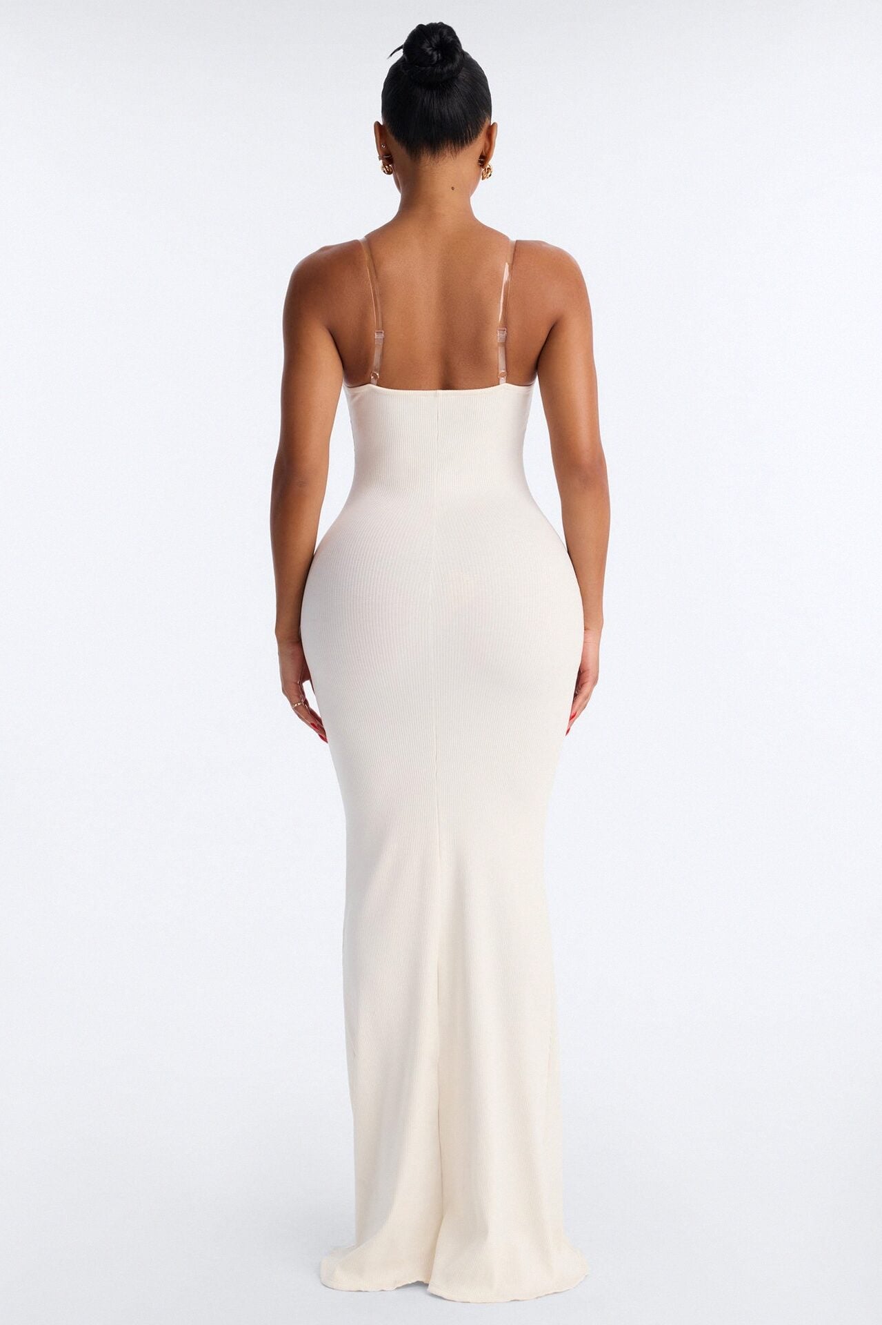 Scarlett Snatched Clear Strap Maxi Dress - Off White image 4