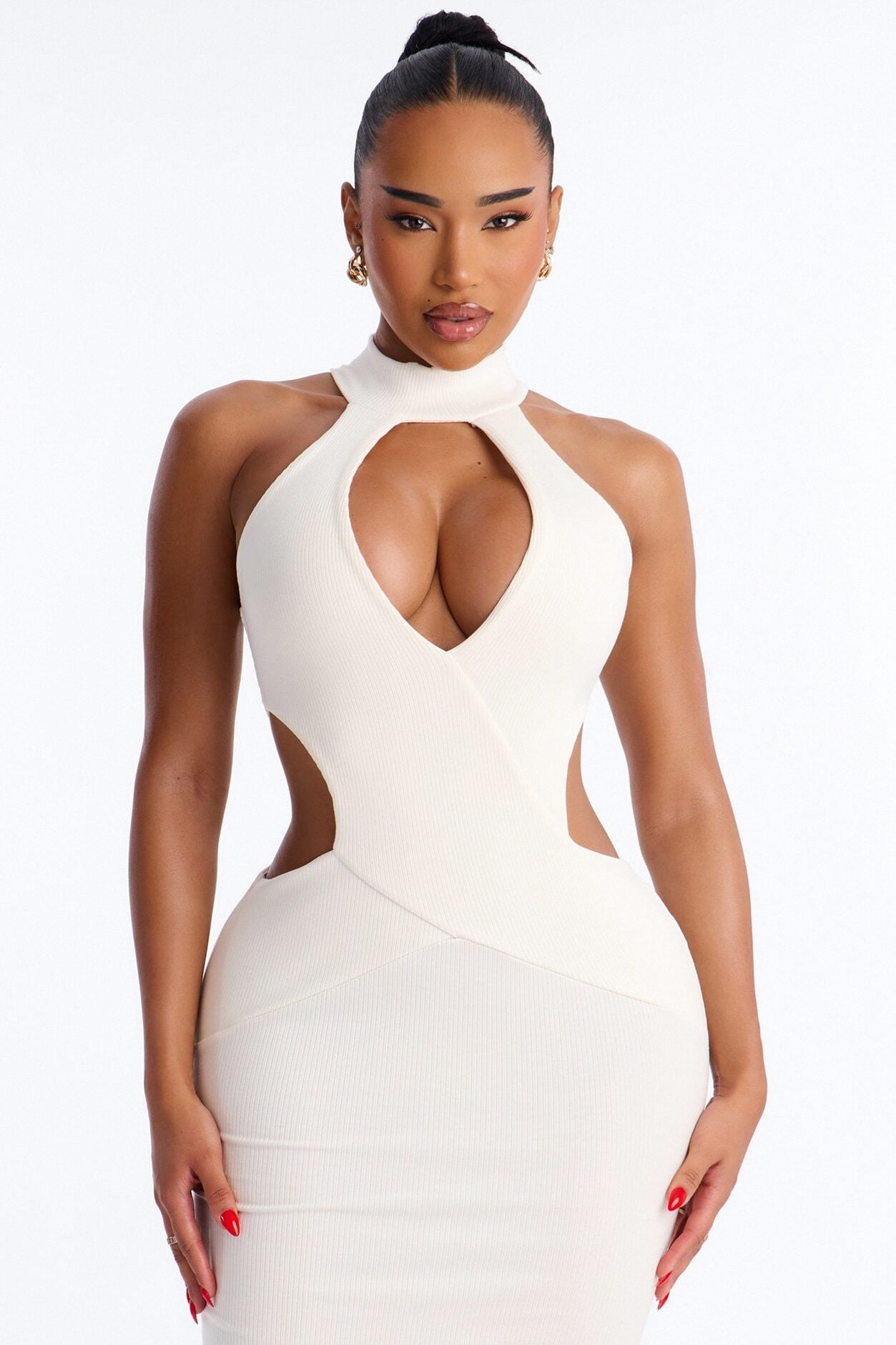 Scarlett Snatched Maxi Dress - Off White image 2