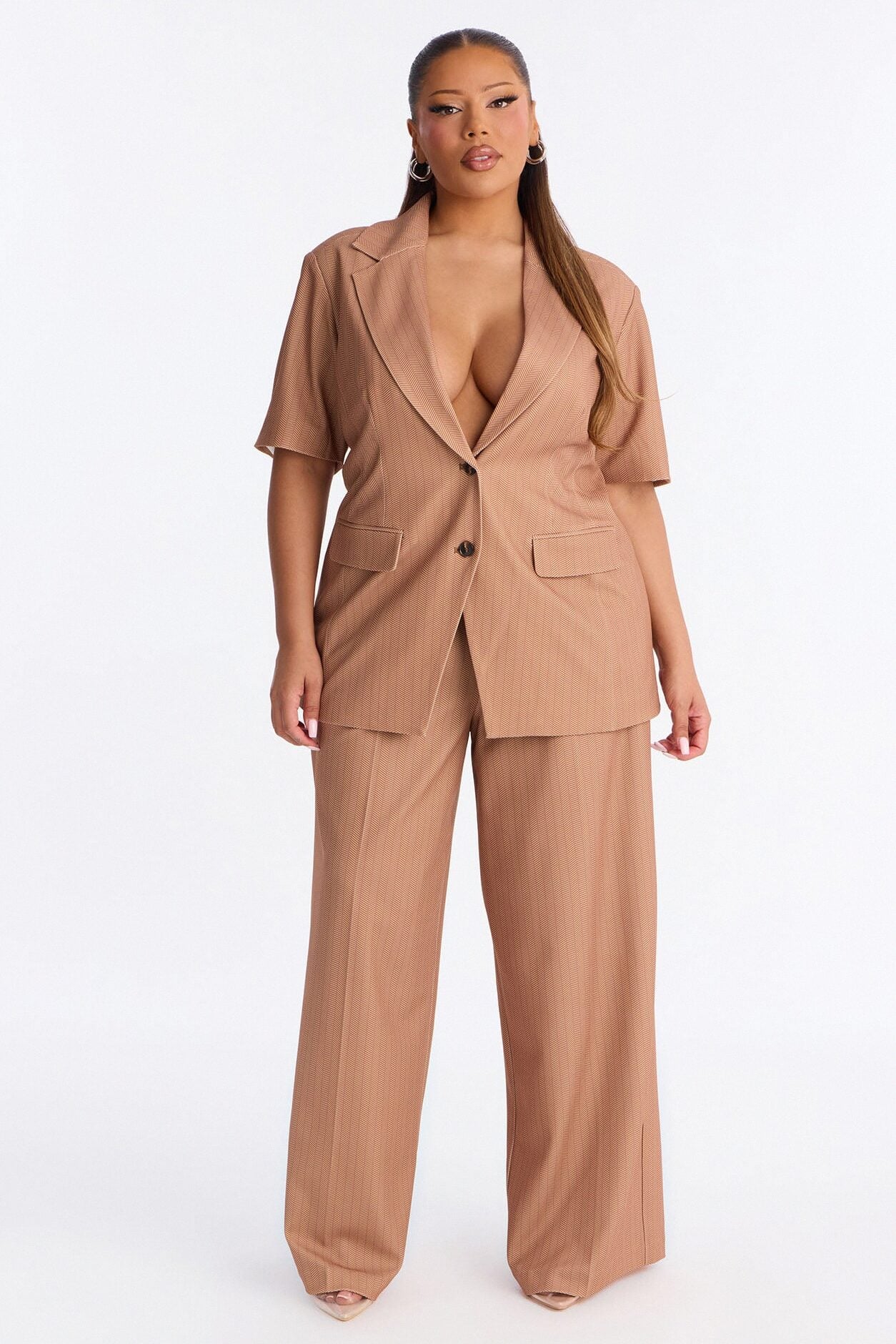 Command The Room Blazer Pant Set - Camel image 5
