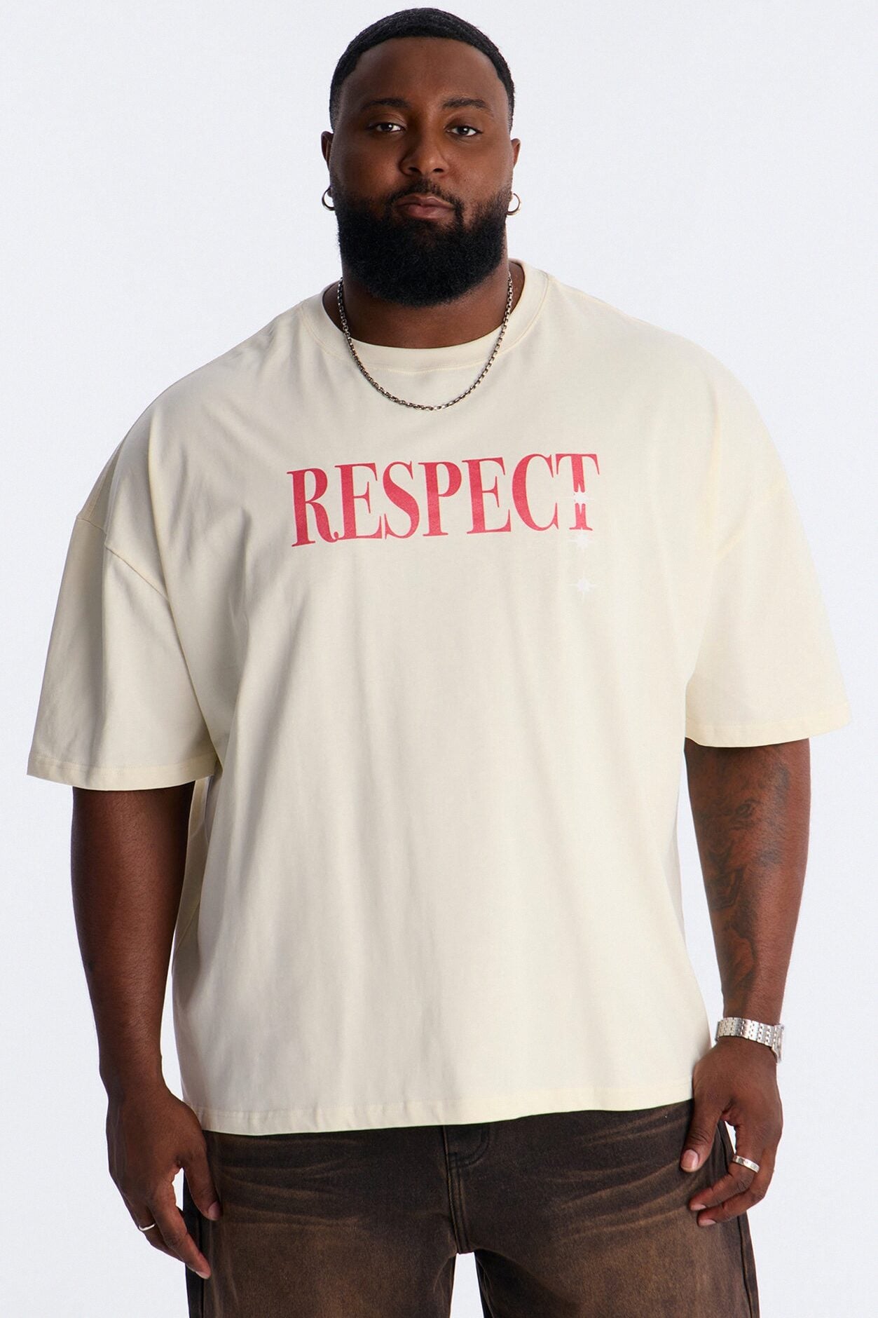 Luke 6:31 Foil Heavy Weight Oversized Short Sleeve Tee - Cream image 9