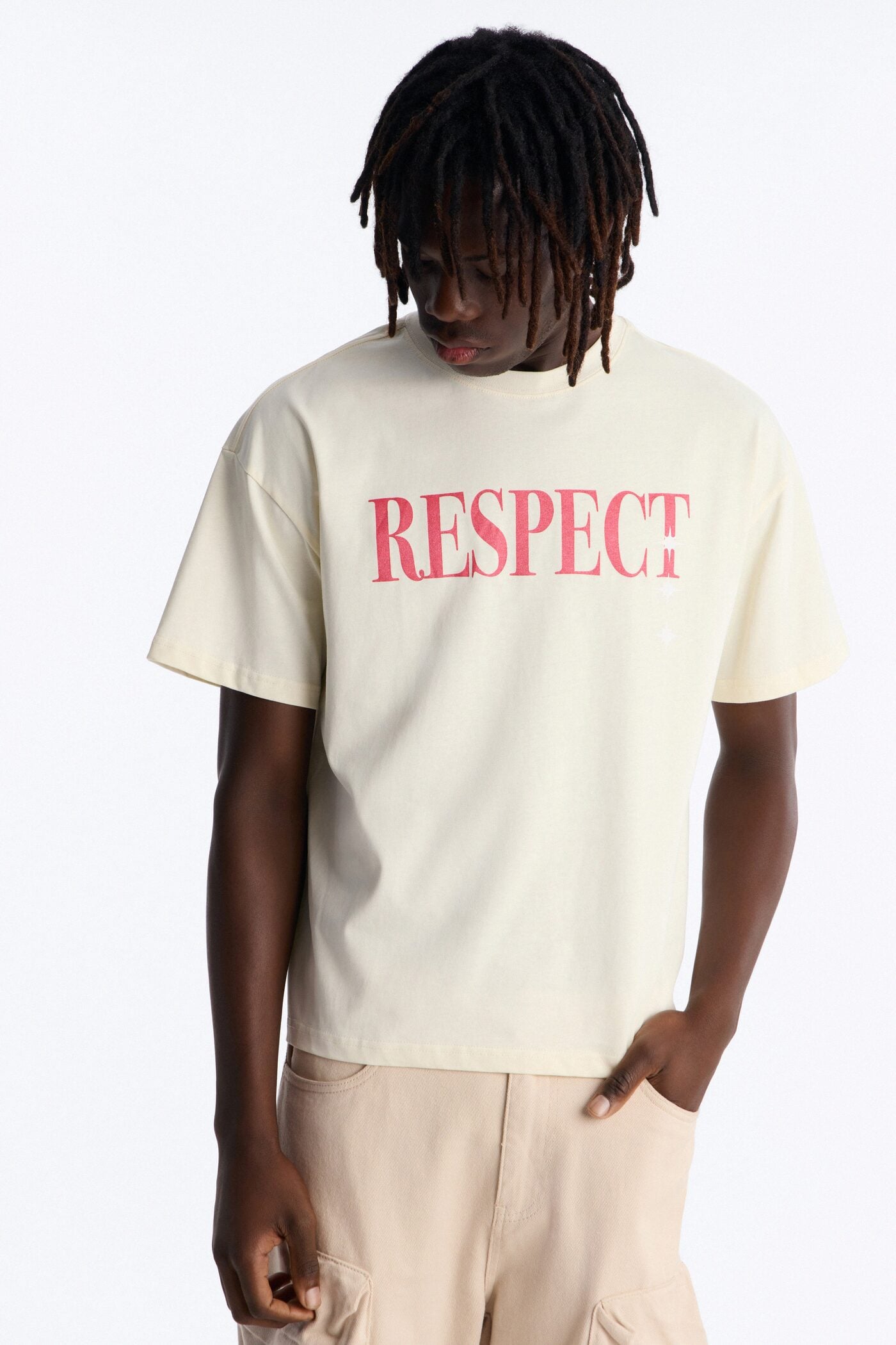 Luke 6:31 Foil Heavy Weight Oversized Short Sleeve Tee - Cream image 5