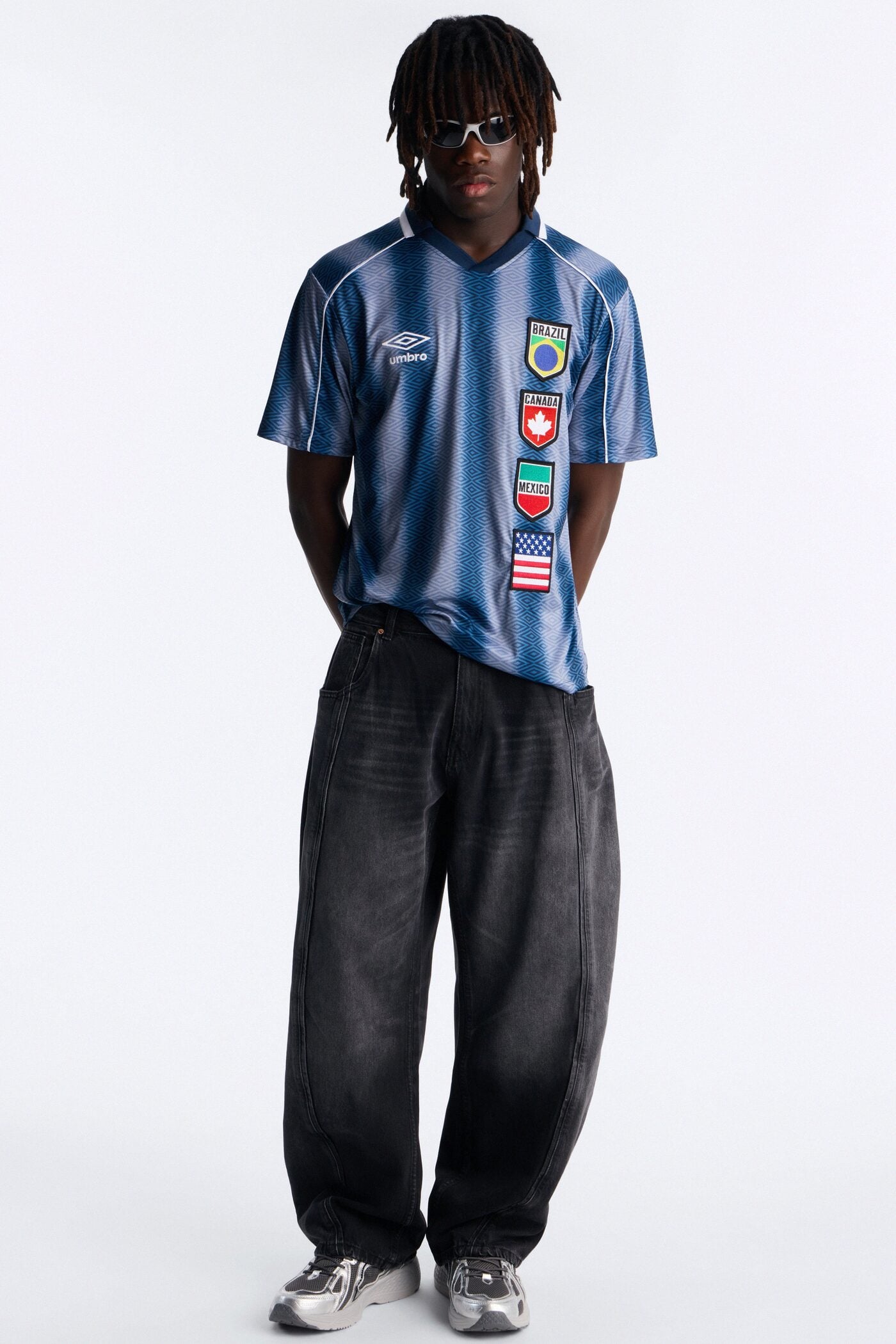 Umbro International Collar Soccer Jersey - Navy image 2