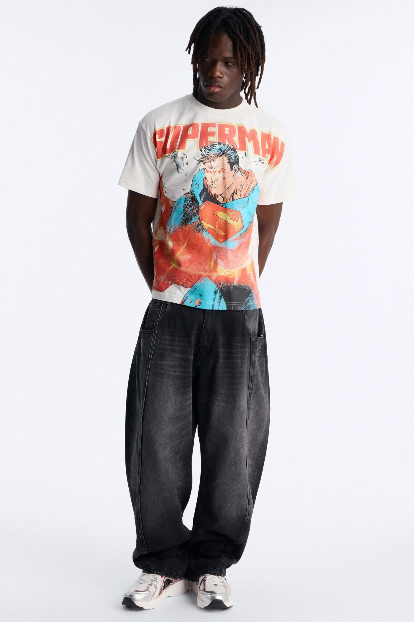 DC Superman Heavy Weight Boxy Short Sleeve Tee - White image 2