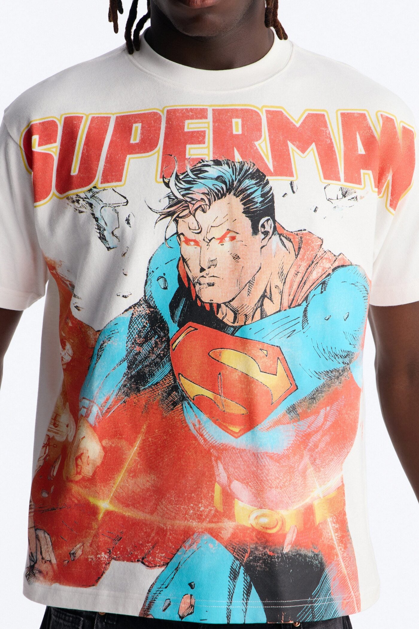 DC Superman Heavy Weight Boxy Short Sleeve Tee - White image 3