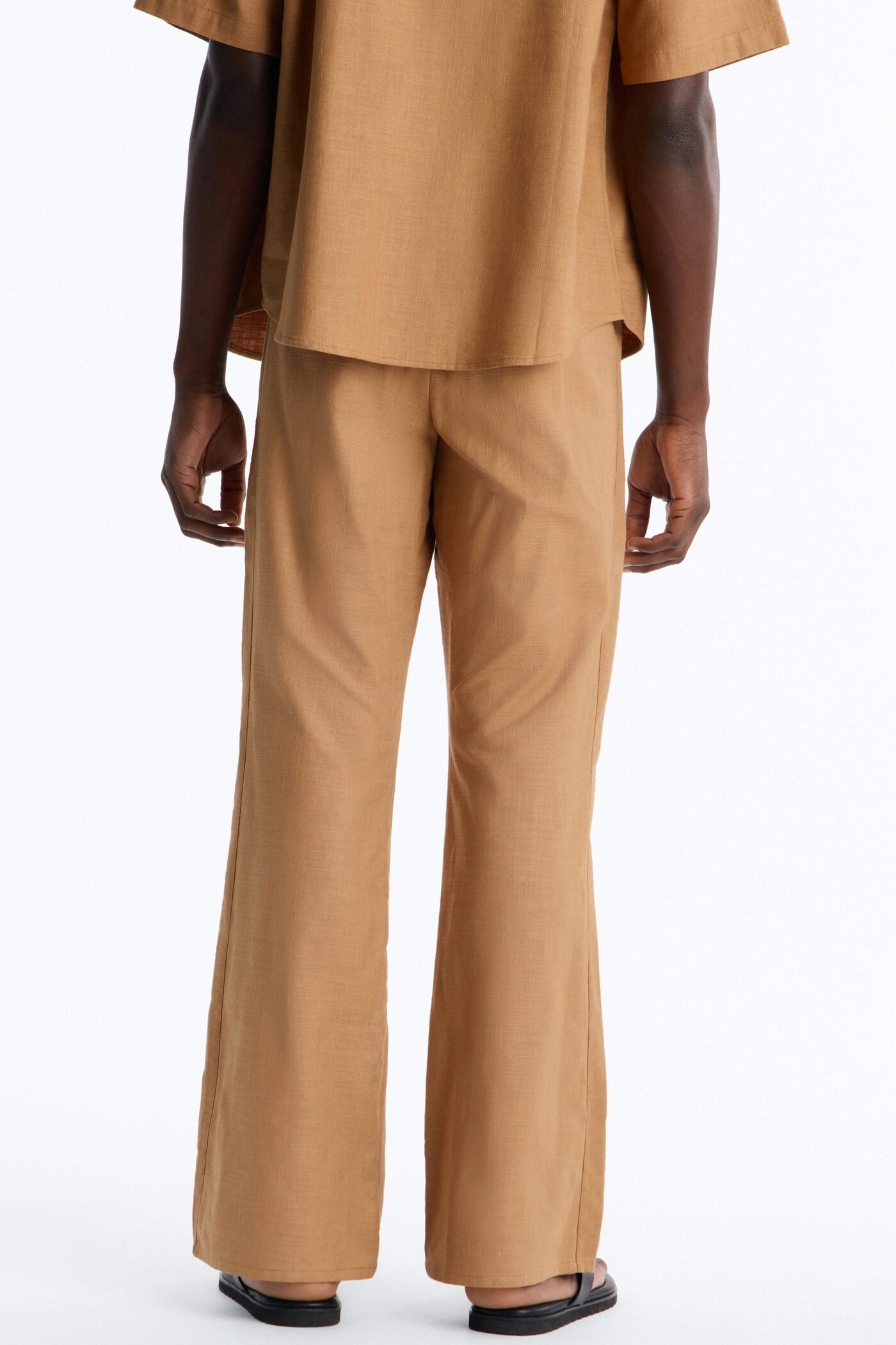 Slim Flare Sunward Coast Linen Pant - Brown image 3