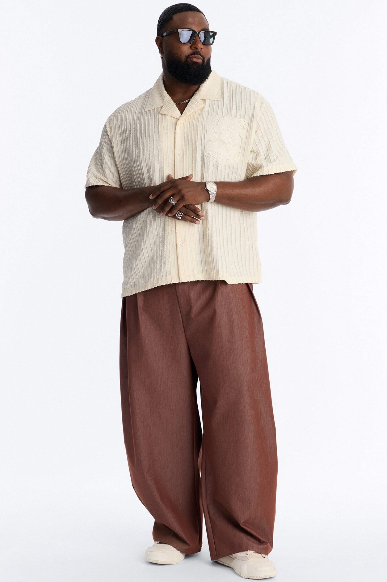 Barrel Bold Flow Trousers - Brown image 6