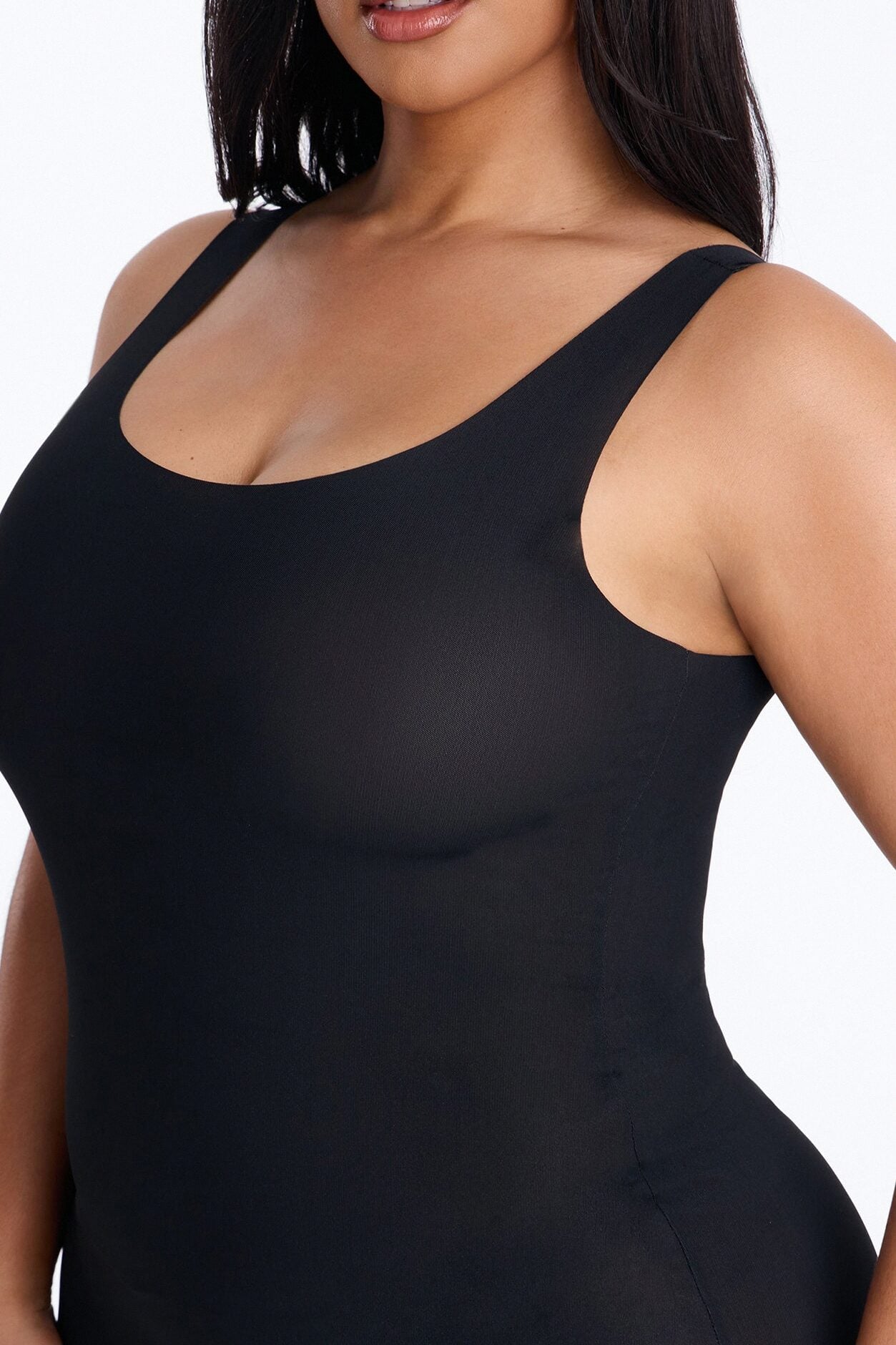 Power Mesh Low Scoop Back Sleeveless Maxi Dress - Black image 7