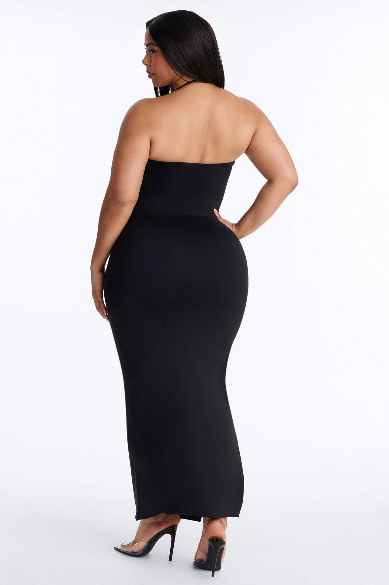 Contour Double Lined Halter Maxi Dress - Black image 8