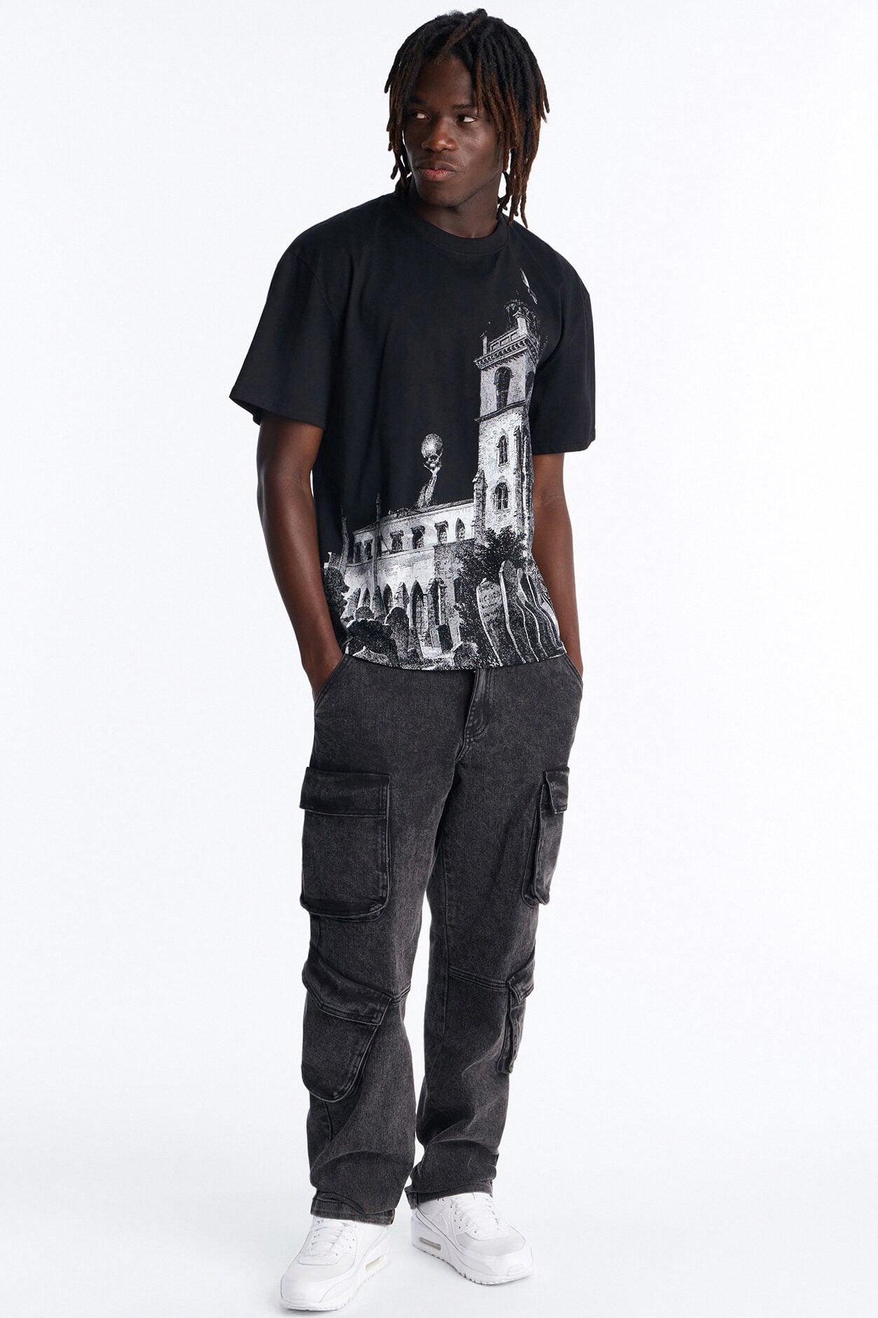 Looming Death Oversized Short Sleeve Tee - Black image 2