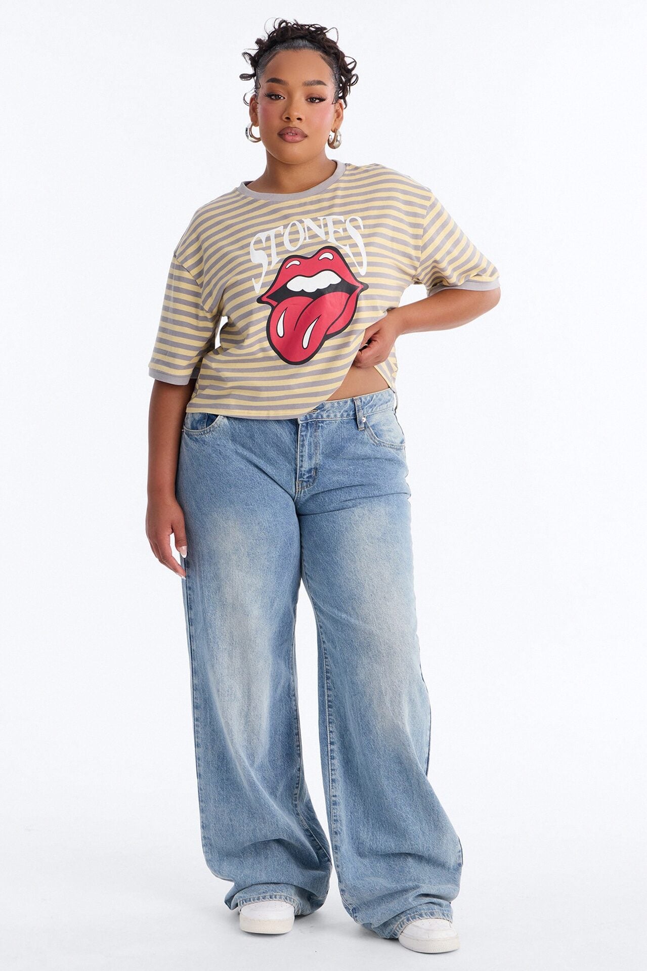 The Rolling Stones Stripe Crop Tee - Multi Color image 6