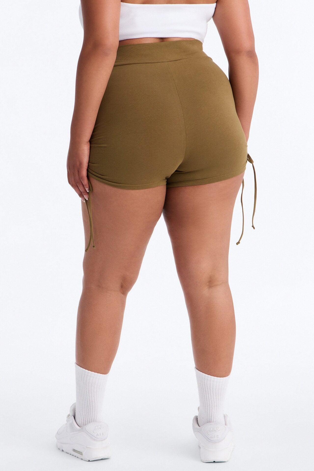 Melanie Ruched Biker Shorts - Olive image 8