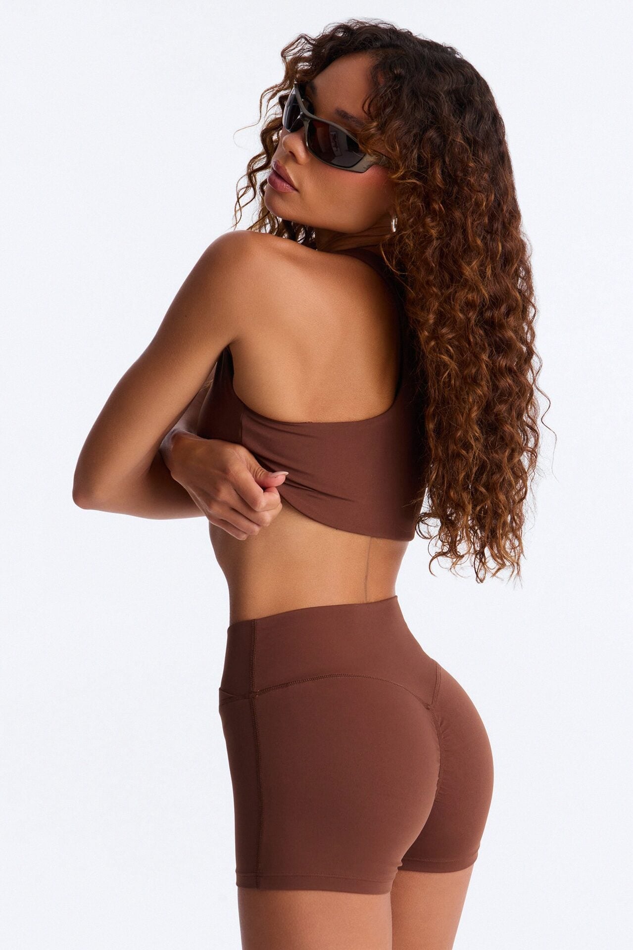 Libby Active Biker Short Set - Brown image 3