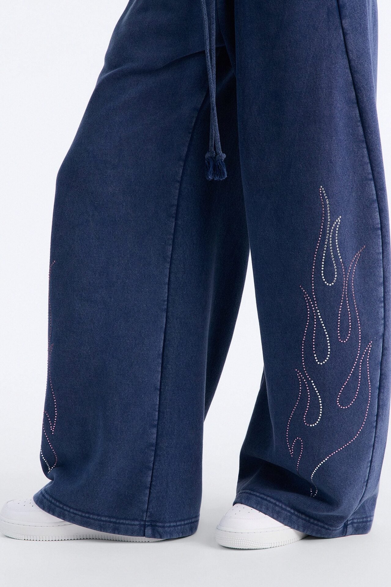 Forever Yours Rhinestone Bodysuit Barrel Pant Set - Blue image 4