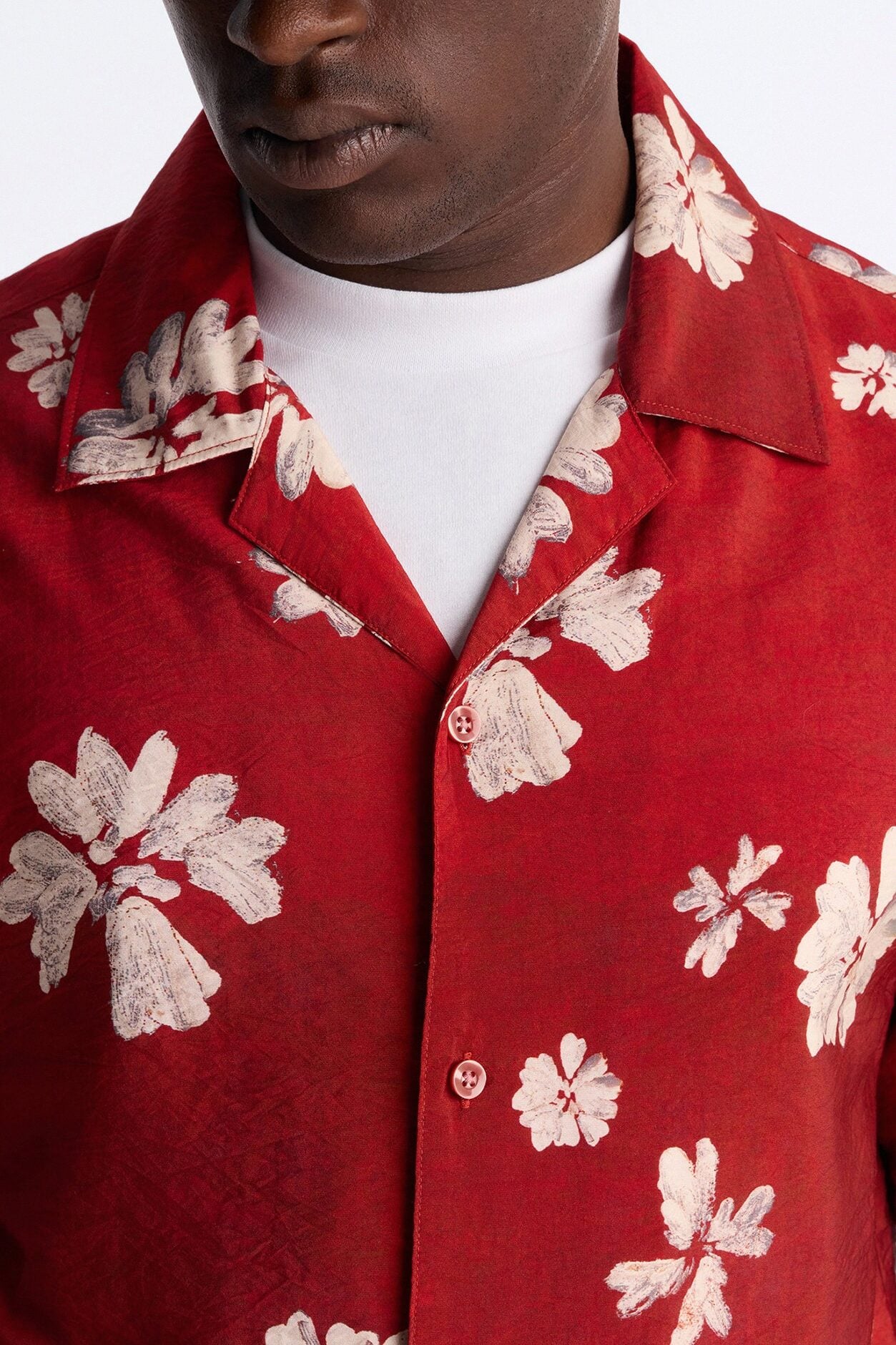 Floral Tennyson Button Up Shirt - Red/combo image 3