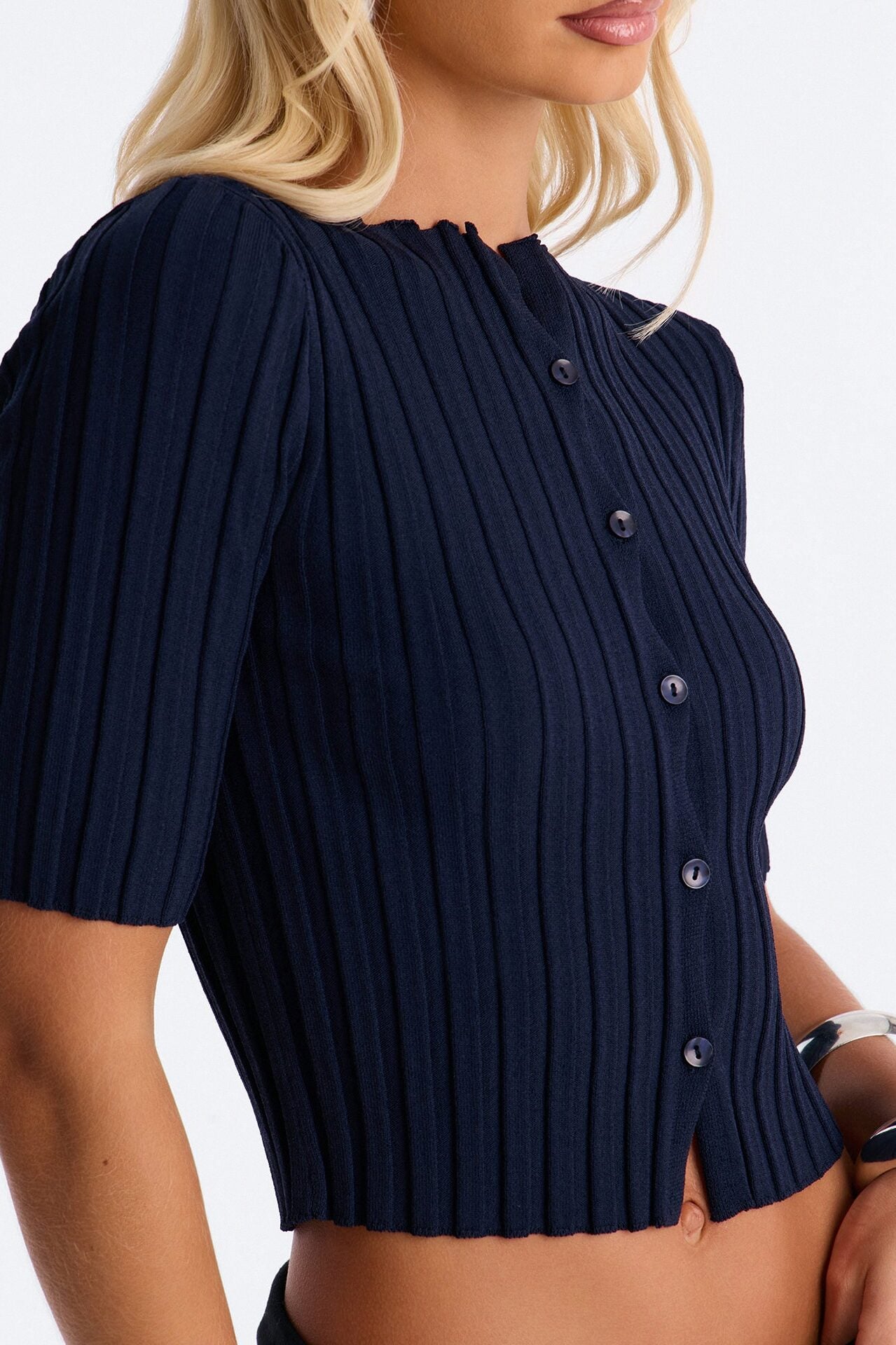Kenny Short Sleeve Sweater Top - Navy image 4