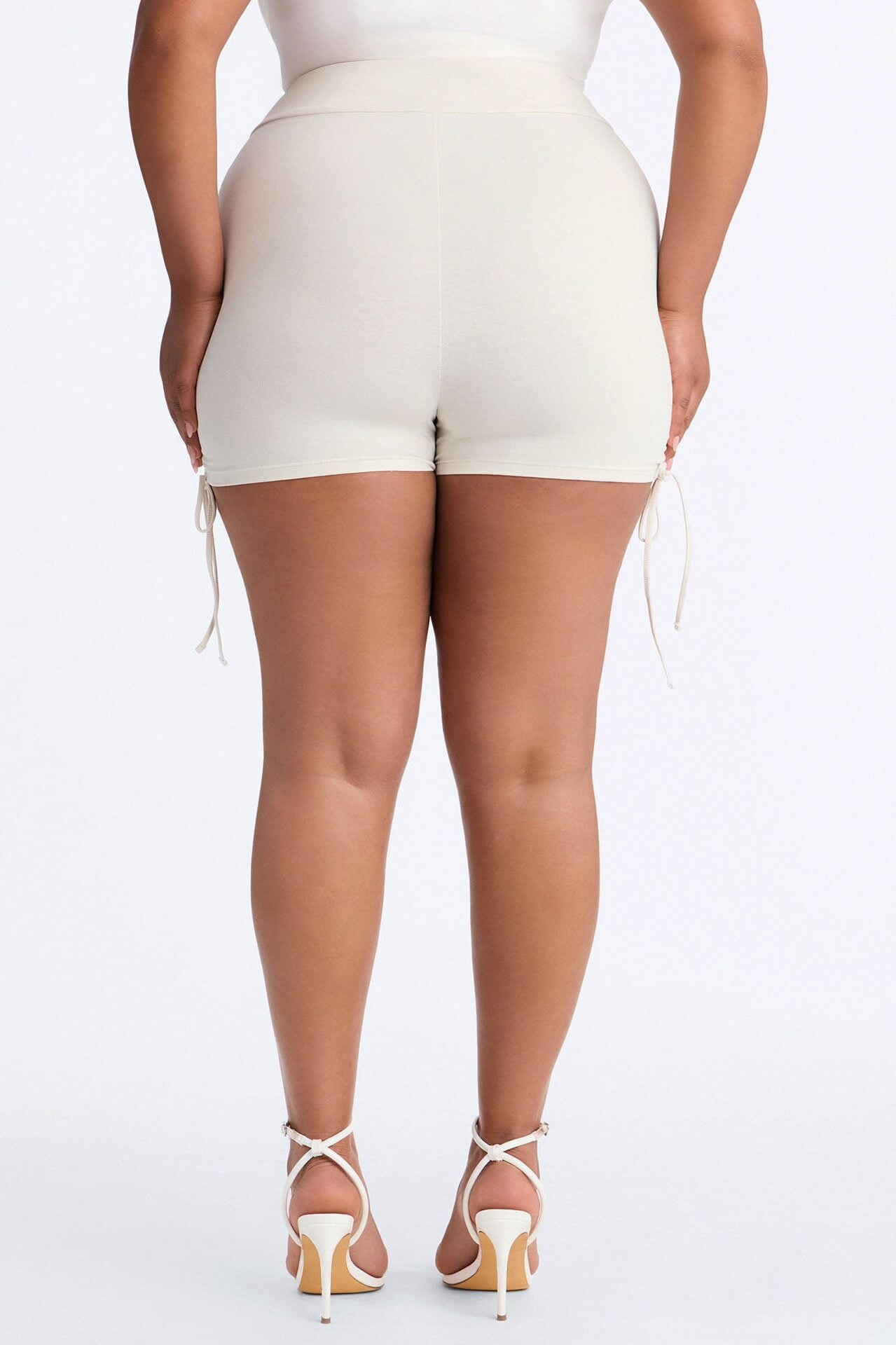 Melanie Ruched Biker Shorts - Stone image 4