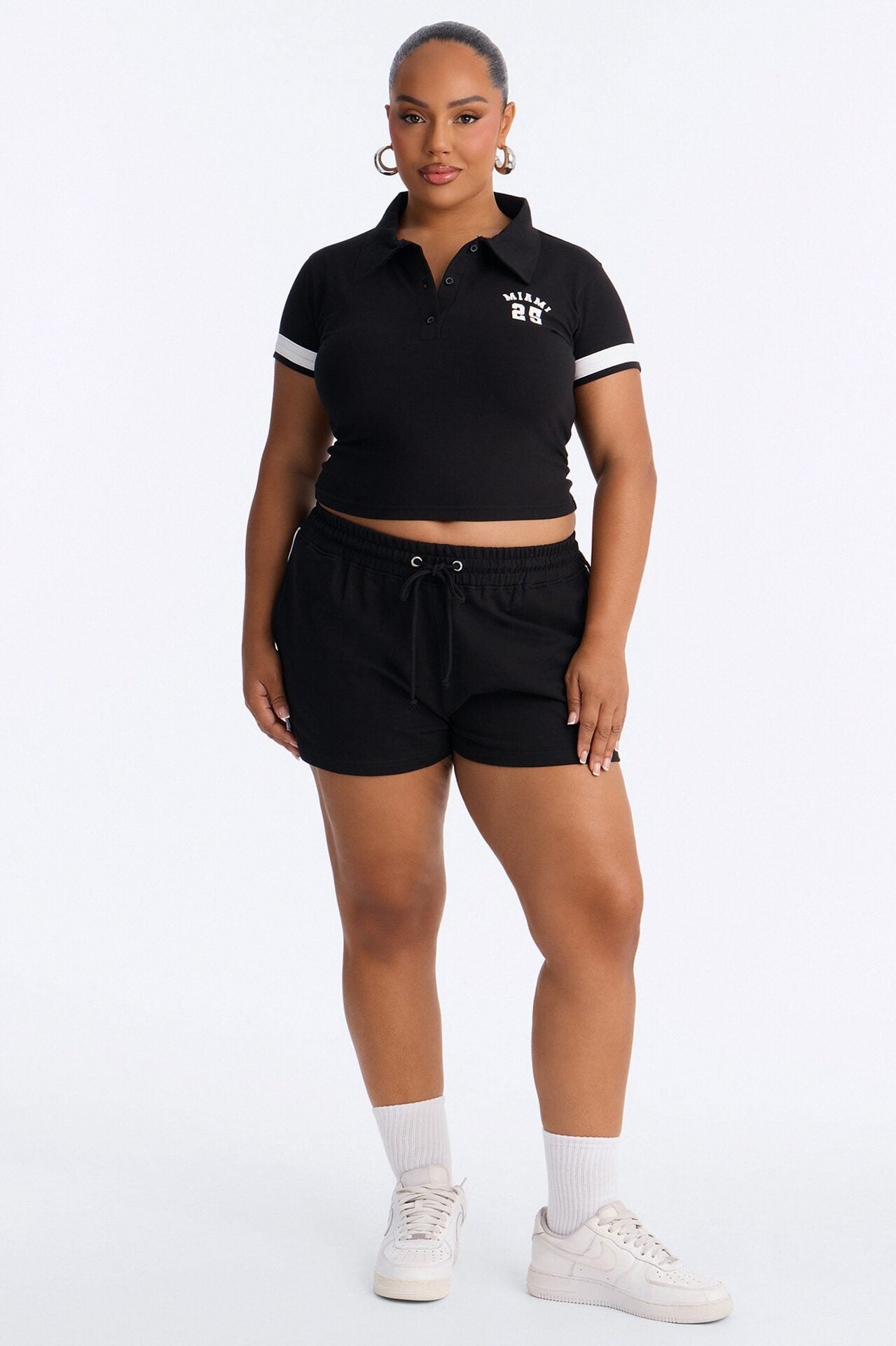 Miami Glow French Terry Short Set - Black image 4