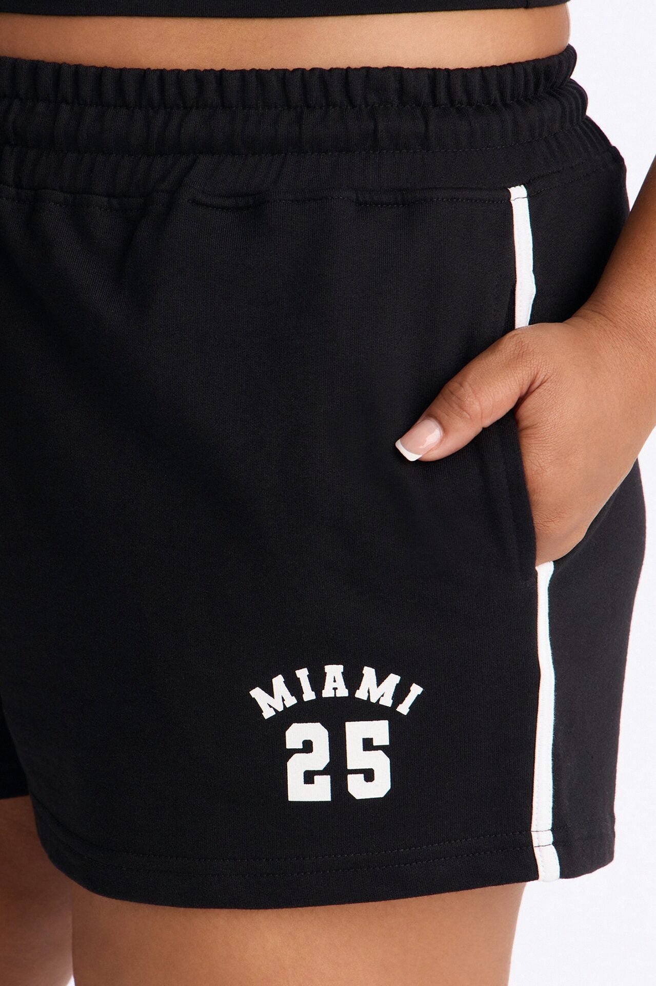 Miami Glow French Terry Short Set - Black image 6