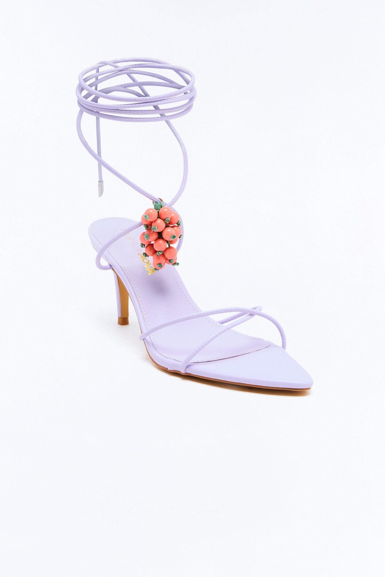 Sina Embellished Wrap Up Heels - Lavender image 2