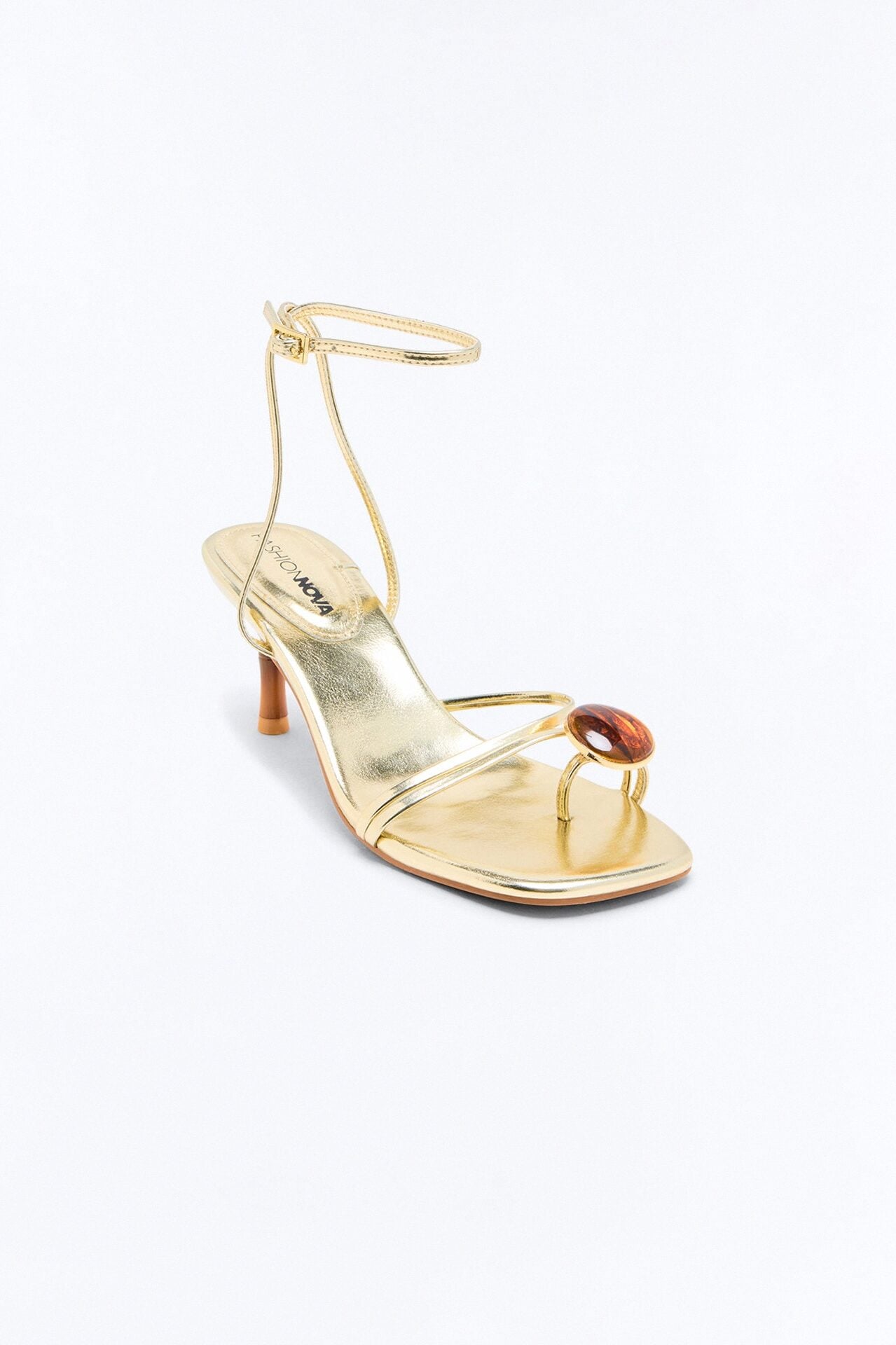 Rico Stone Toe Ring Heels - Gold image 2