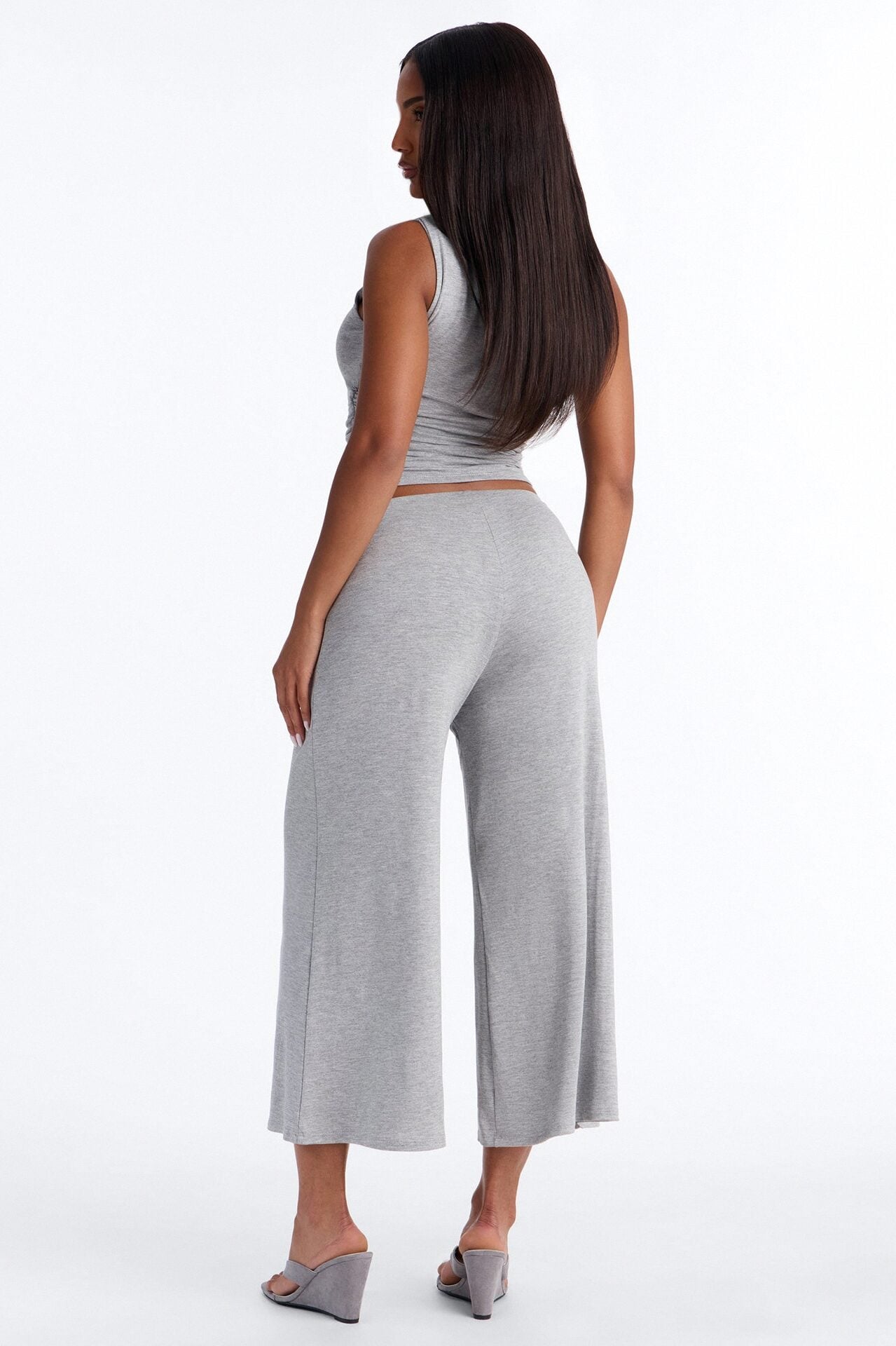 Cool Girl Gaucho Pant Set - Heather Grey image 3