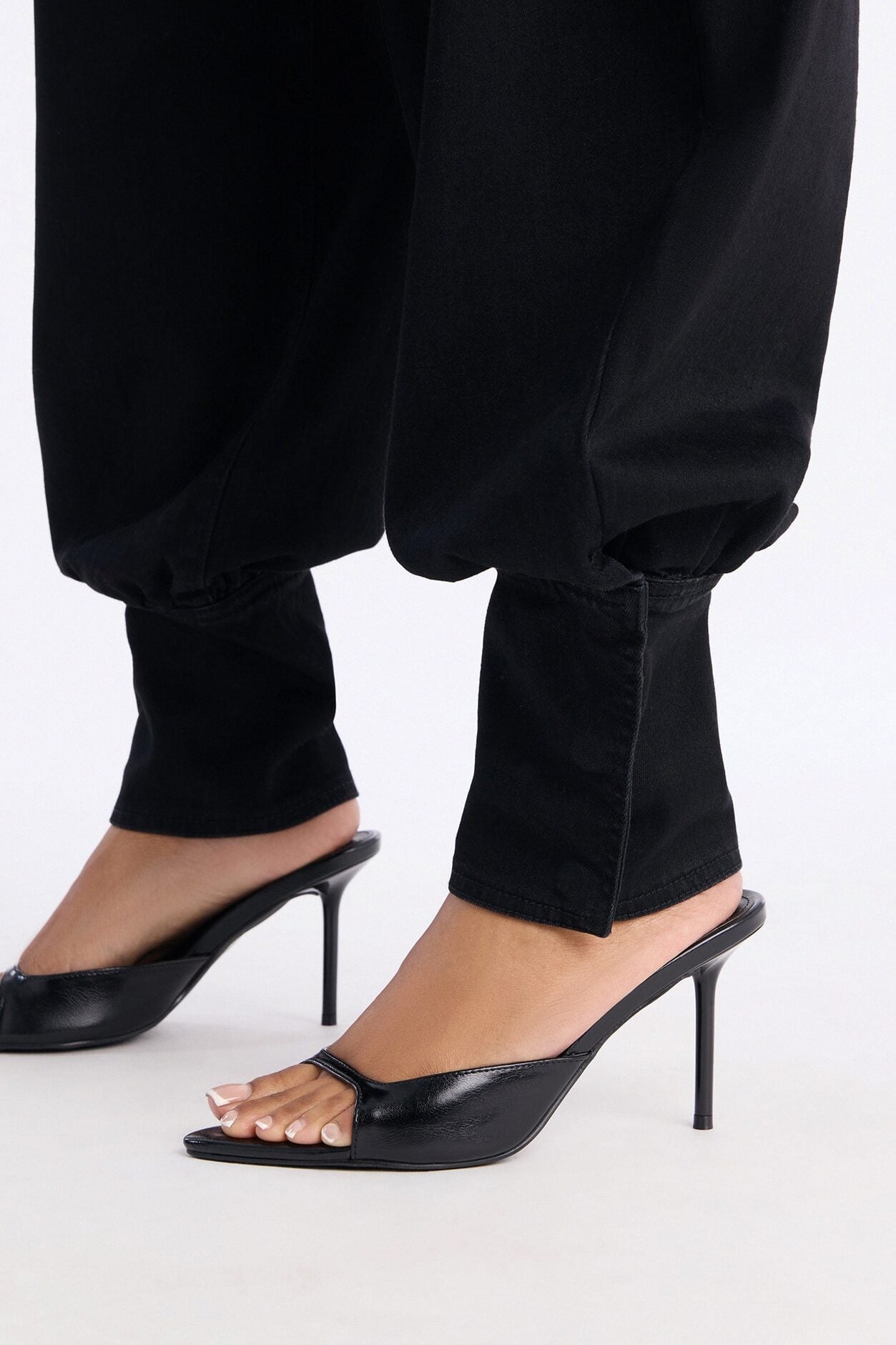 Destination Unknown Drapey Denim Balloon Jeans - Black image 3