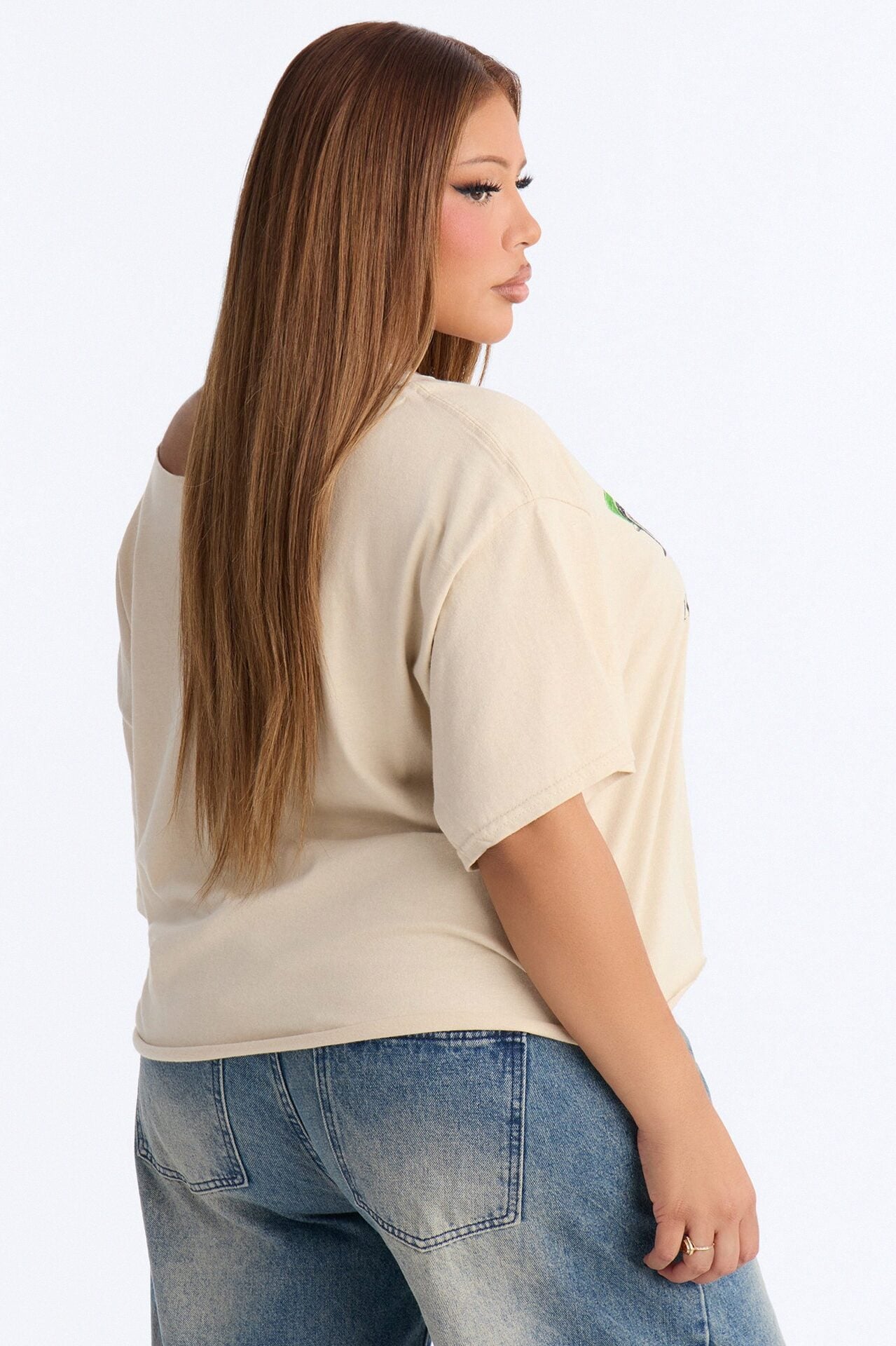 Hot Girls Hit Curbs Off Shoulder Tee - Taupe image 8