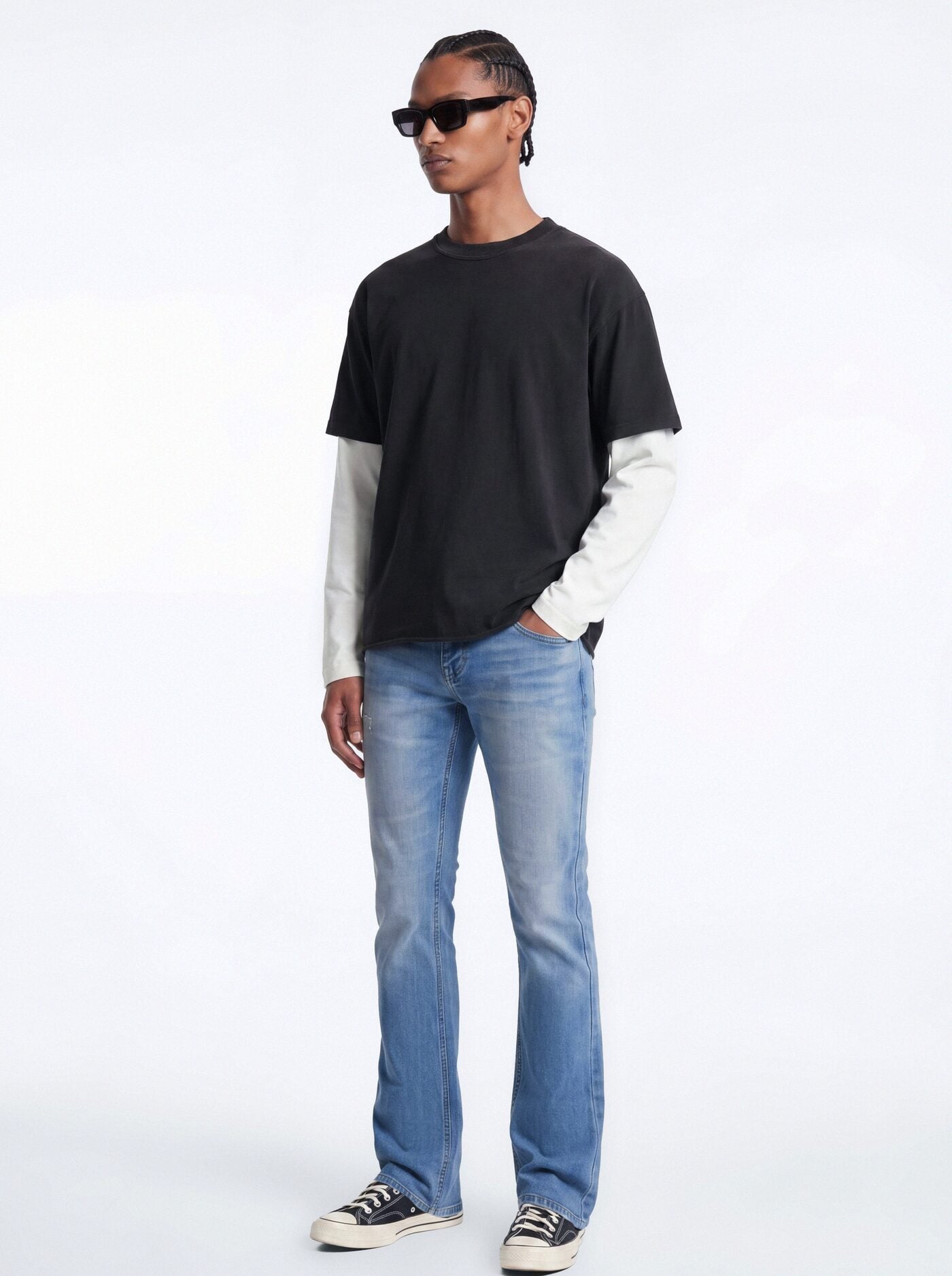 Essential Stacked Skinny Flare Stretch Jean - Medium Blue Wash image 1