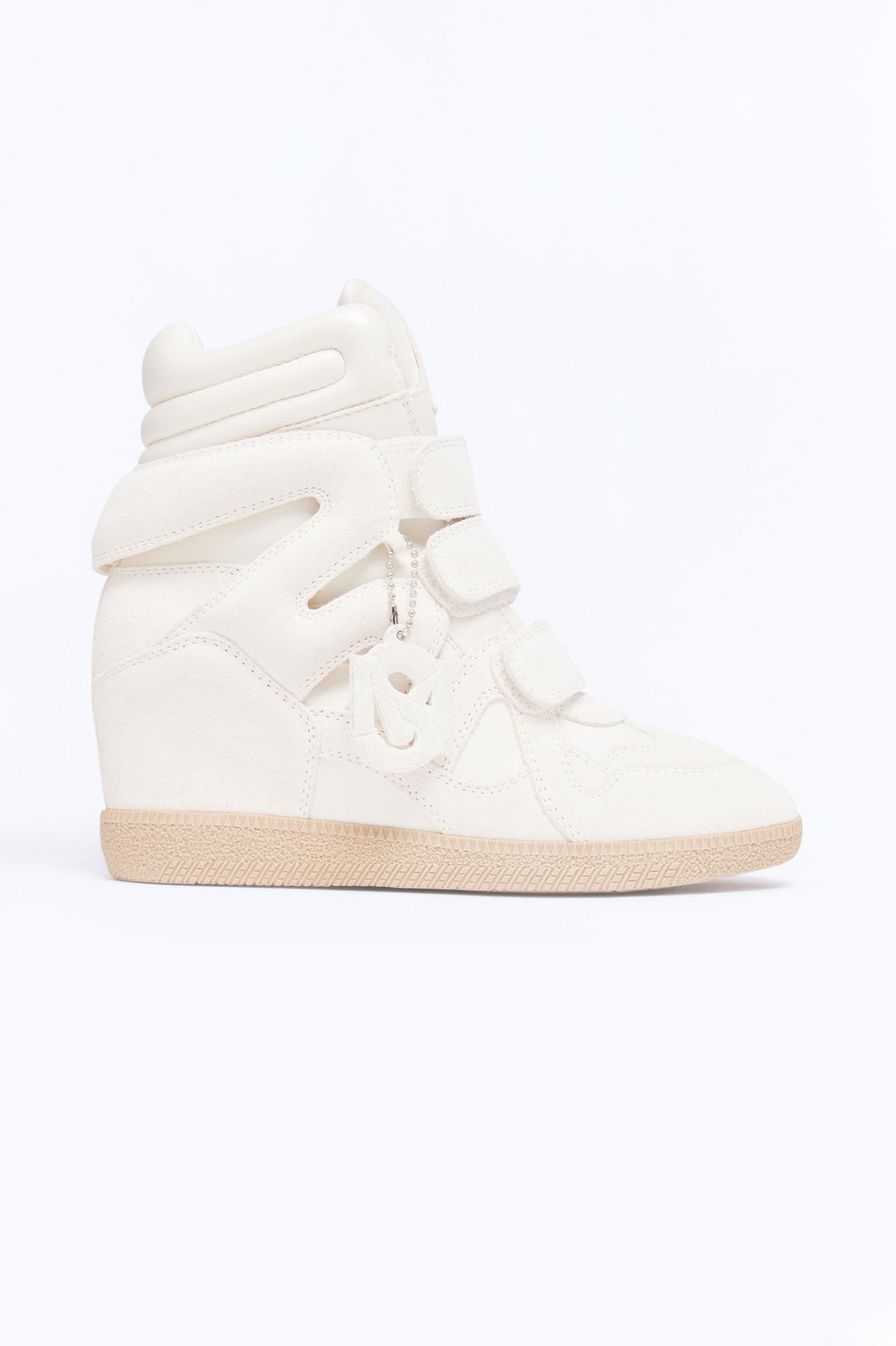 Steve Madden Mavis Suede Wedge Sneakers - White image 3