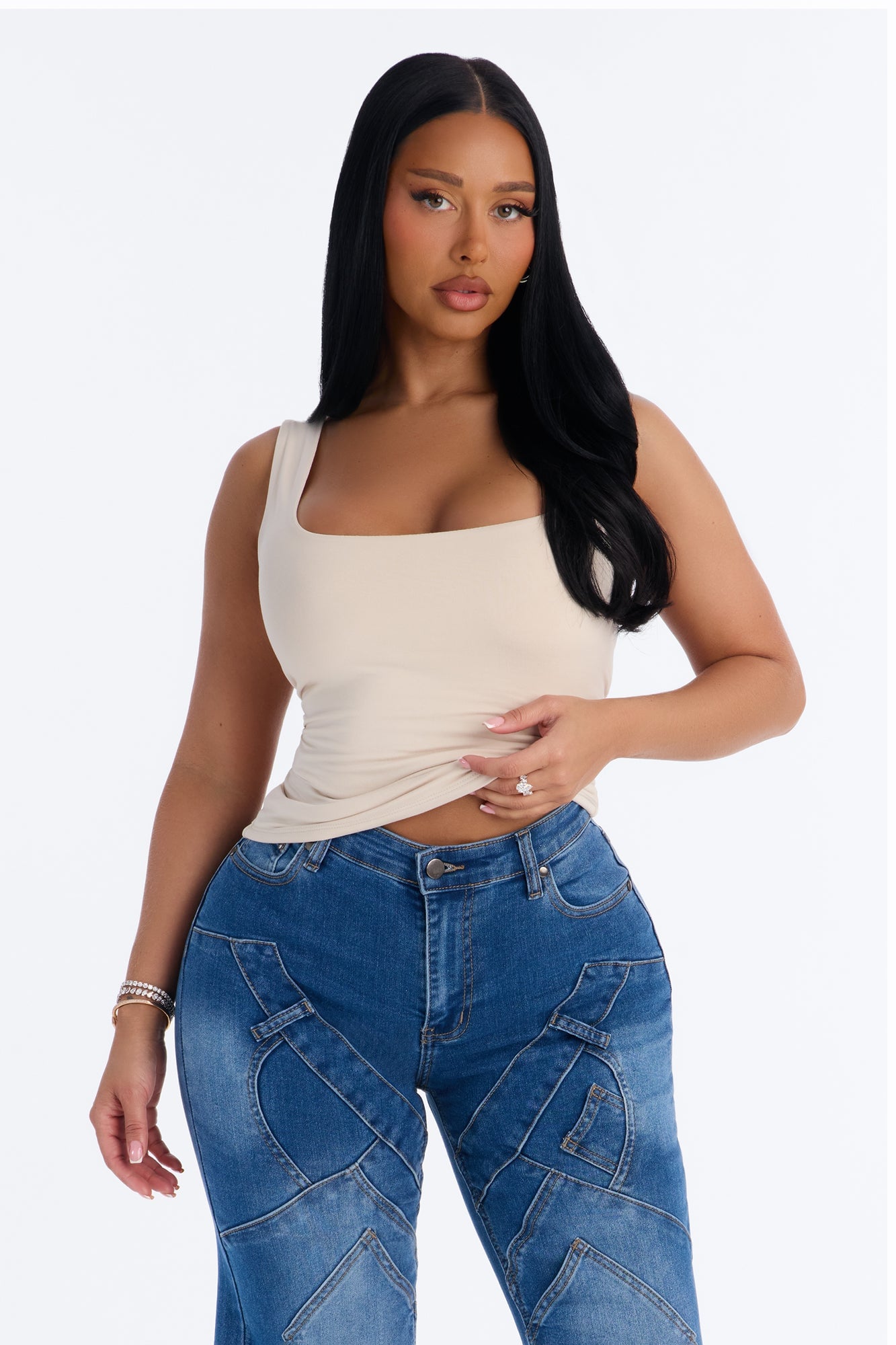 Thalia Tank Top - Stone image 4