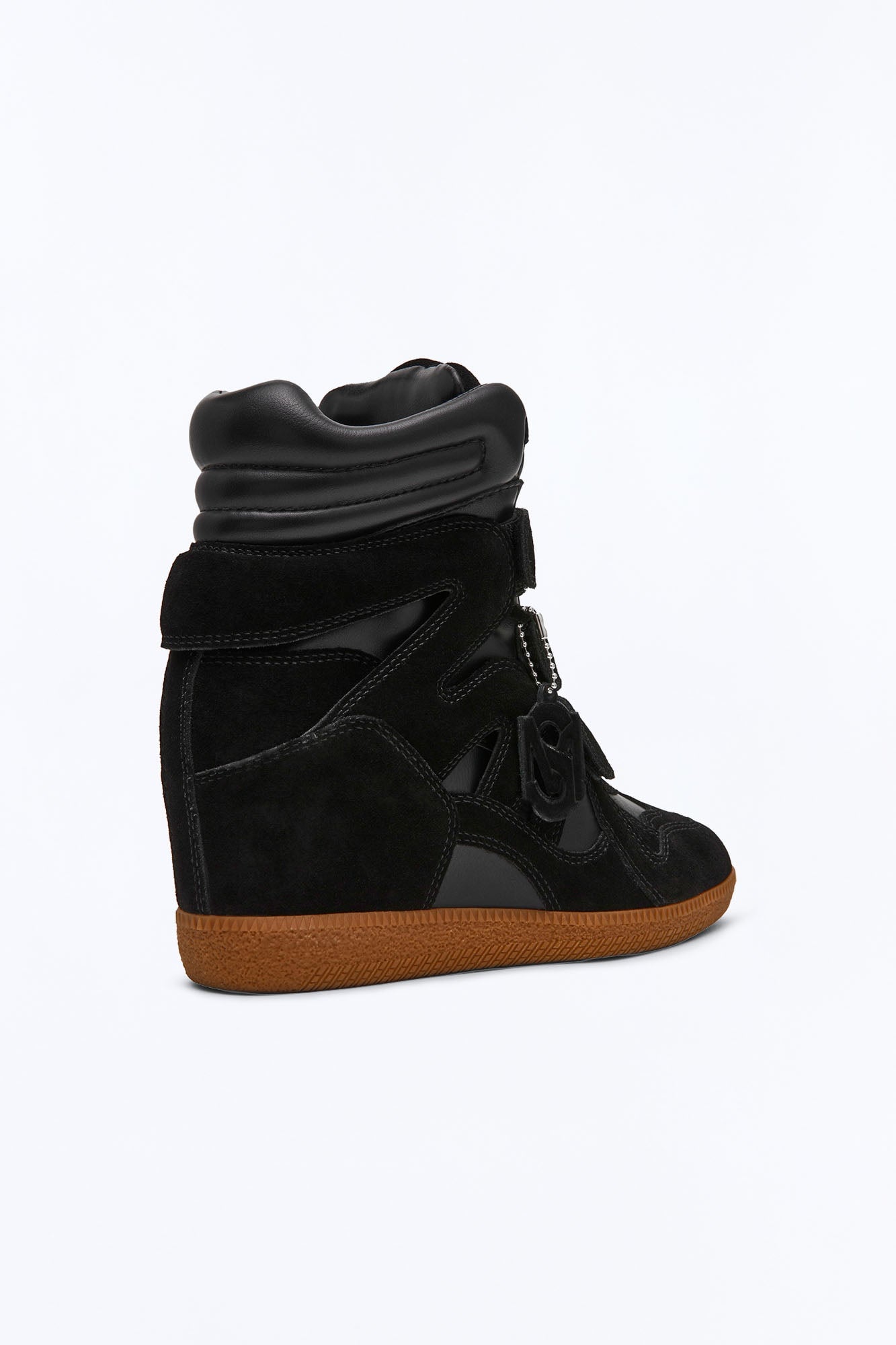 Steve Madden Mavis Suede Wedge Sneakers - Black image 4