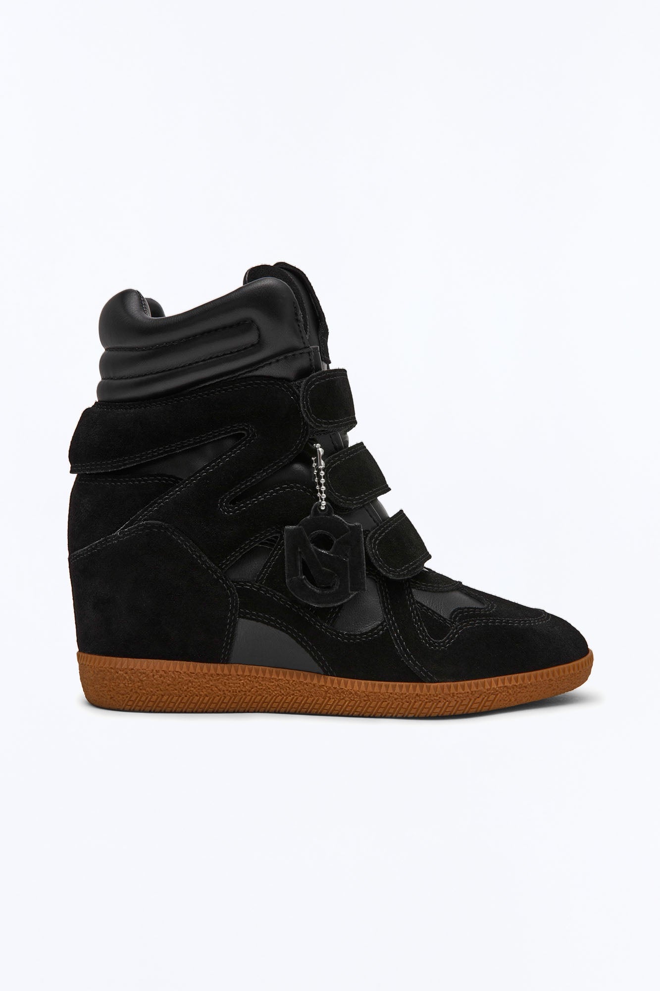 Steve Madden Mavis Suede Wedge Sneakers - Black image 2