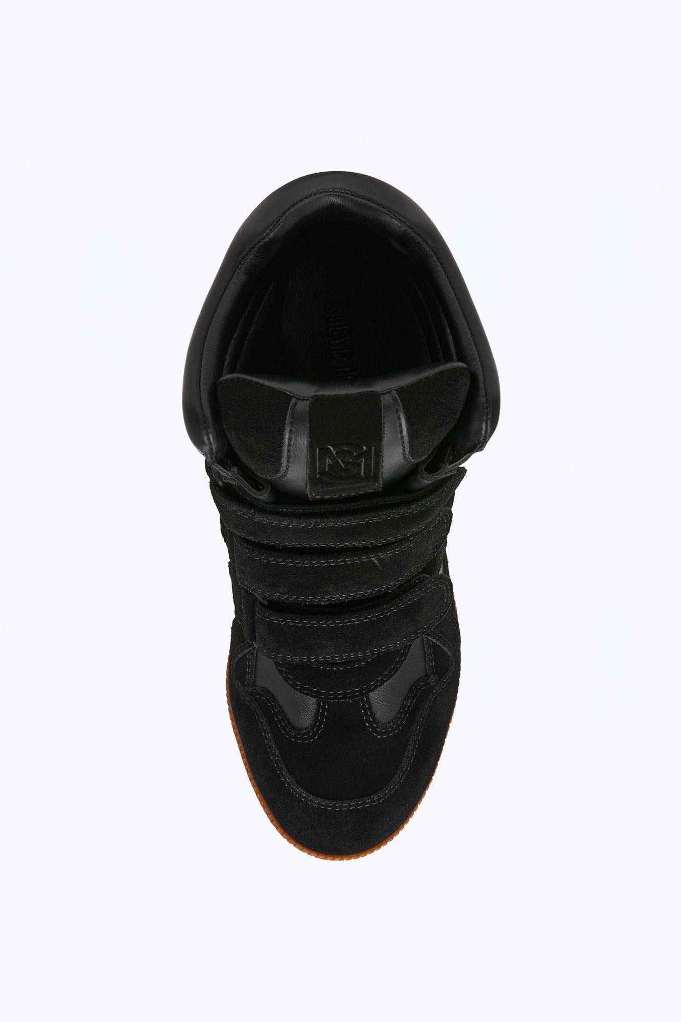 Steve Madden Mavis Suede Wedge Sneakers - Black image 5