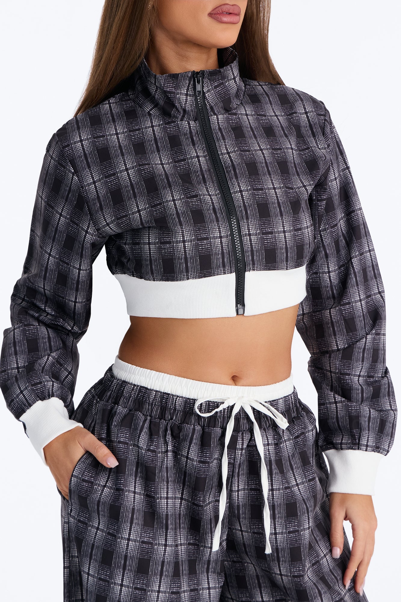 Tate Plaid Boxer Pant Set - Black image 7